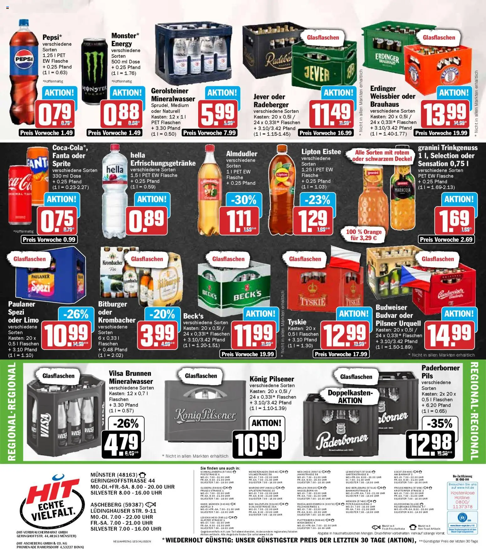 HIT Prospekt 	 – gültig ab 29.12.2025 | Seite: 23 | Produkte: Fanta, Pilsner urquell, Pepsi, Uhr