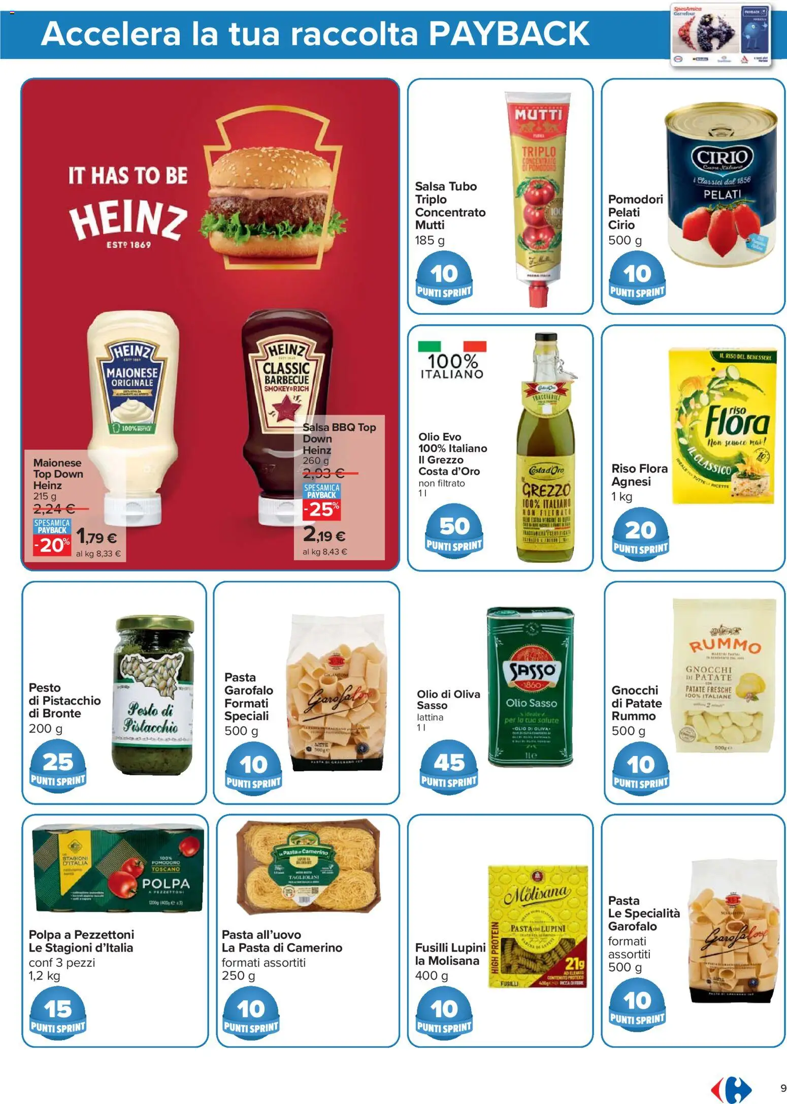 Volantino Carrefour del 02.01.2026 | Pagina: 9 | Prodotti: Lupini, Top, Pomodori, Olio di Oliva