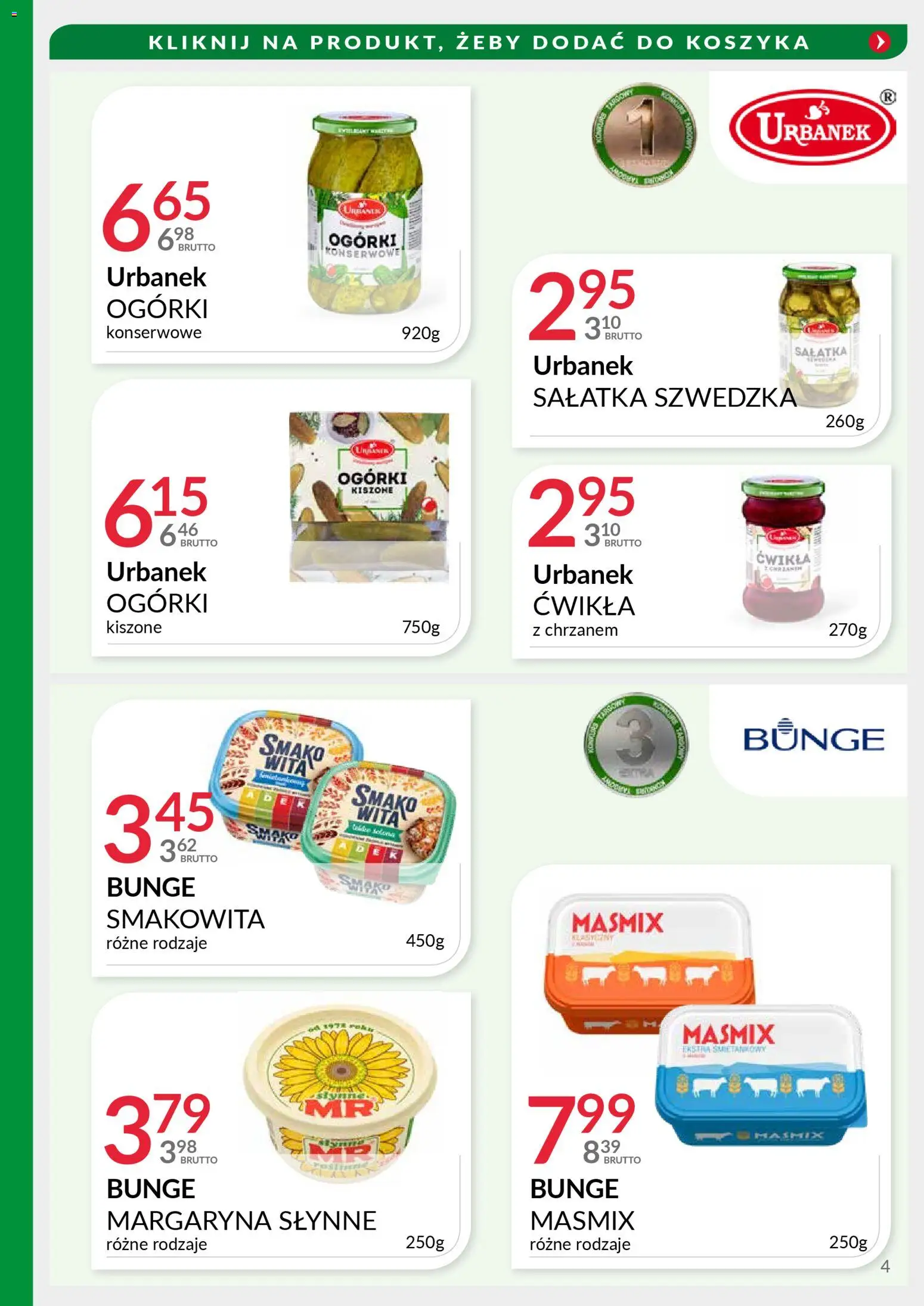 Eurocash Gazetka - Targi Jesień od 17.11.2025 | Strona: 4 | Produkty: Margaryna, Ogórki, Sałatka, Ogórki konserwowe