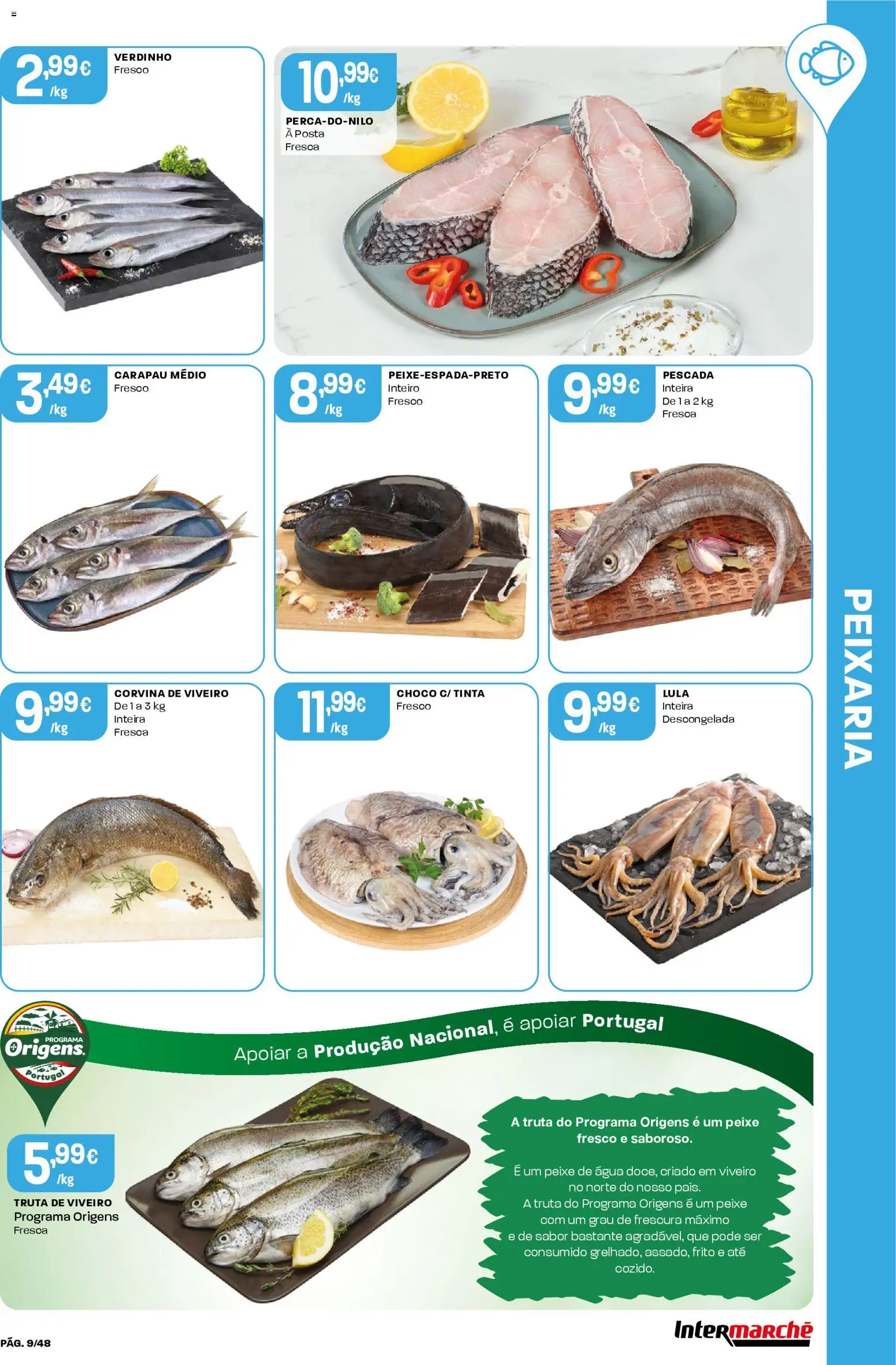 Intermarché folheto │ válido de 19.03.2026 | Página: 9 | Produtos: Pescada, Tinta, Peixe, Truta