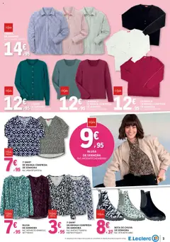 E.Leclerc - Folheto Moda e Beleza │ válido de 16.09.2025 | Página: 3 | Produtos: Casaco, Camisa, Blusa, Camisola