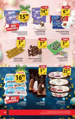 Pogląd oferty "Arhelan gazetka" - ważna od 27.03.2026 | Strona: 14 | Produkty: Milka, Delikatesy, Jajka, Lody