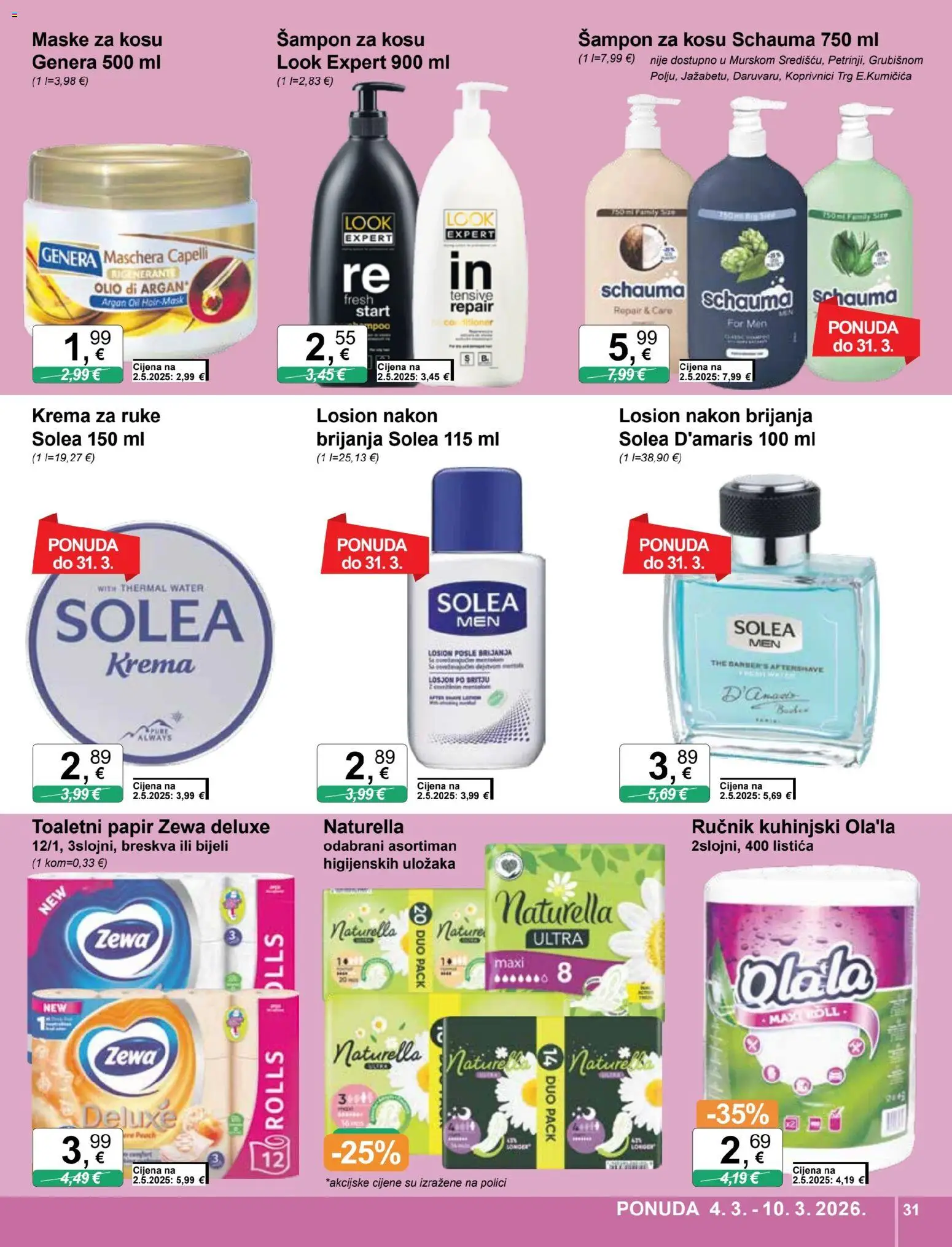 KTC katalog | vrijedi od 04.03.2026 | Stranica: 31 | Proizvodi: Šampon, Ručnik, Zewa, Breskva