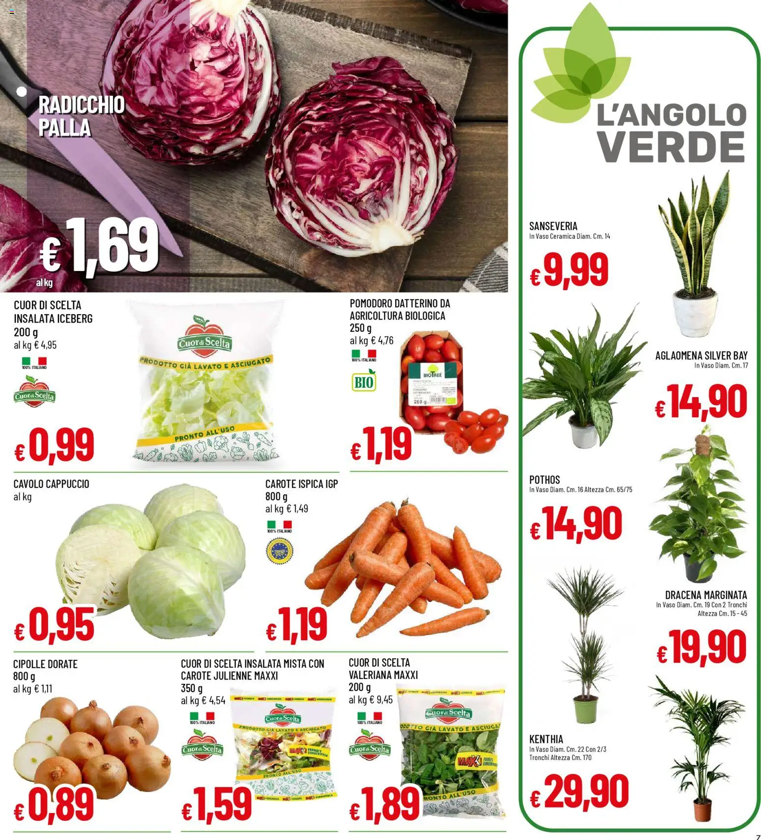 Volantino Famila del 12.03.2026 | Pagina: 7 | Prodotti: Insalata, Carote, Cavolo, Cappuccio