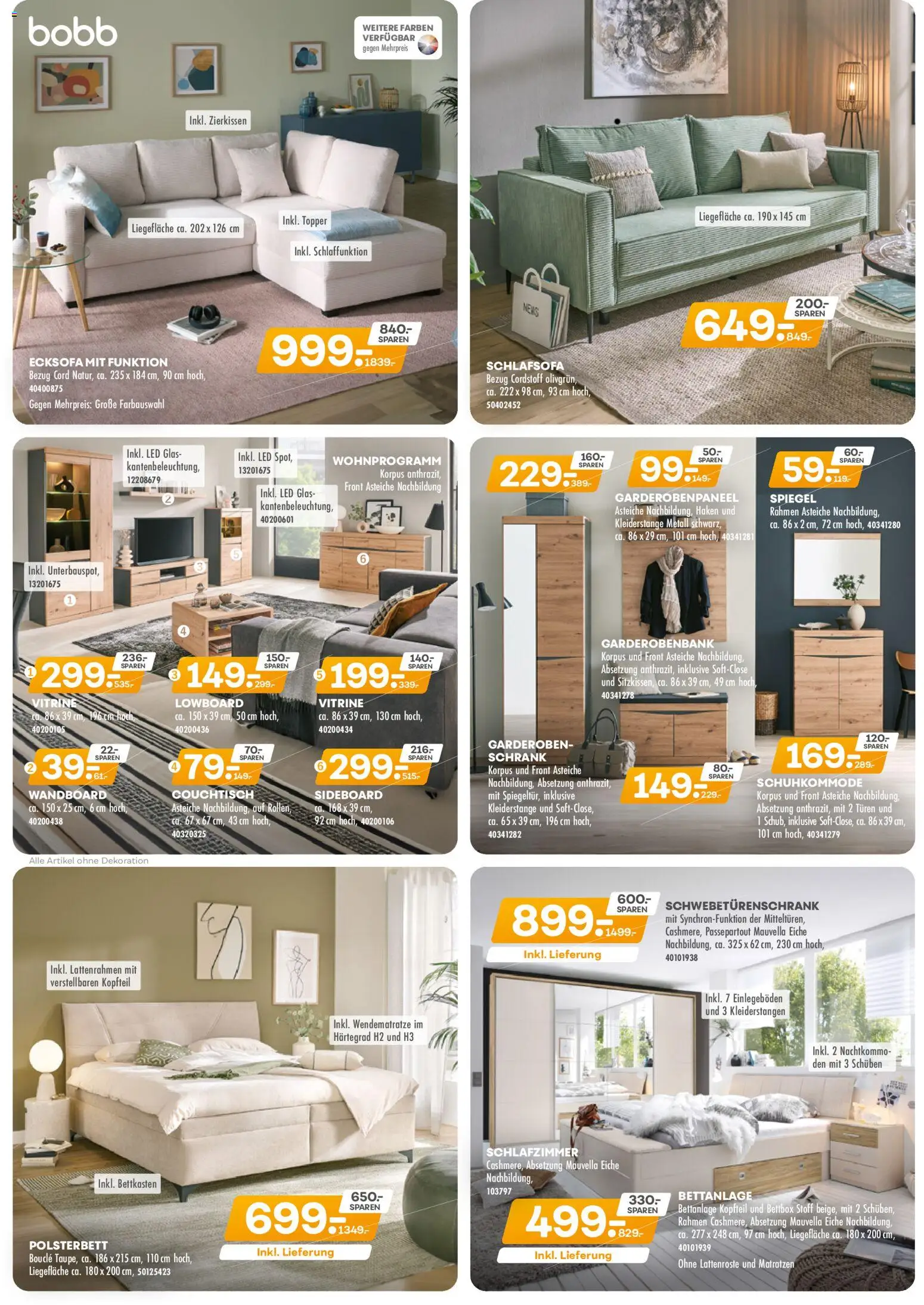 Möbel Kraft Herbst Spar Wochen – gültig ab 17.11.2025 | Seite: 6 | Produkte: Sideboard, Schlafsofa, Topper, Schrank