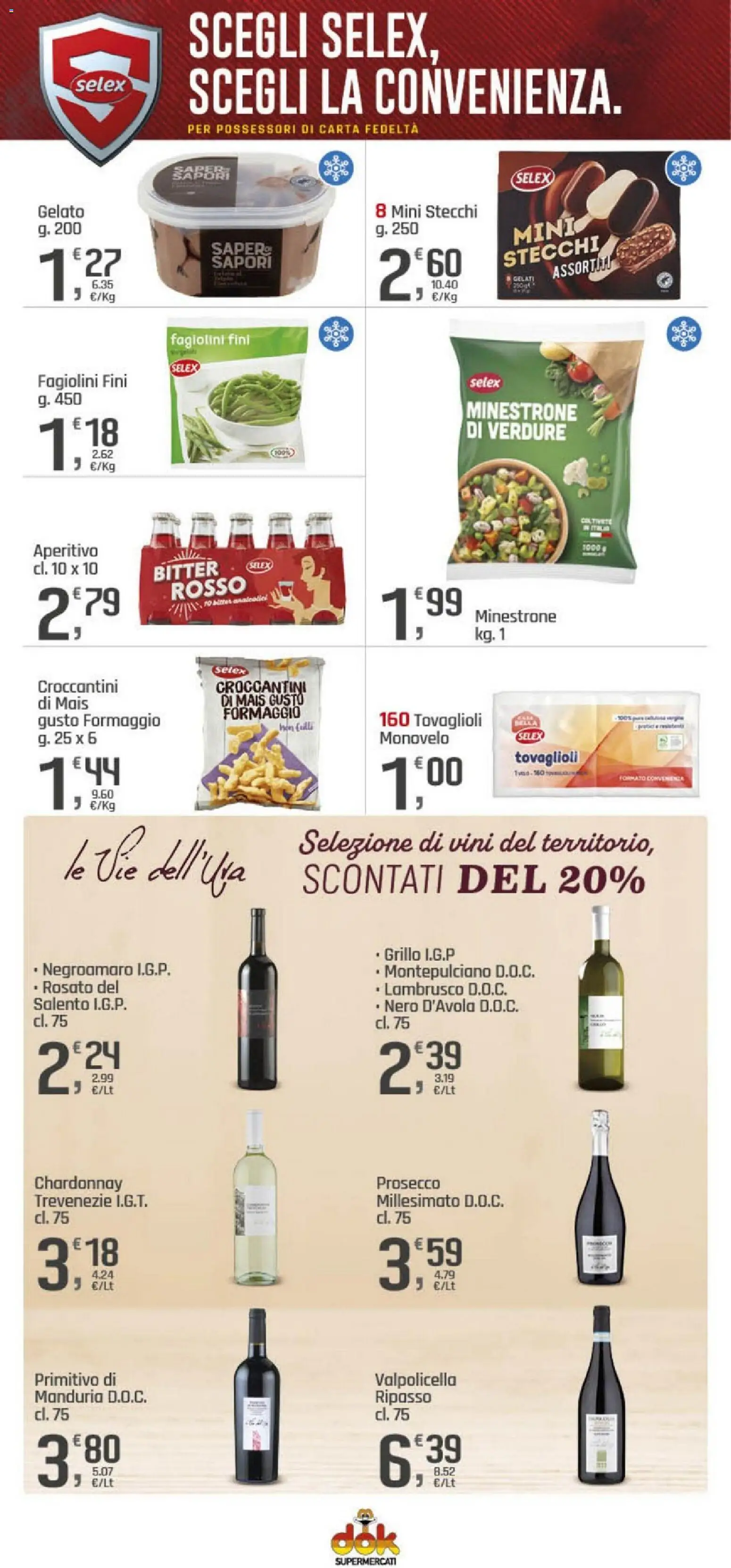 Volantino DOK del 09.01.2026 | Pagina: 10 | Prodotti: Gelato, Formaggio, Fagiolini, Aperitivo