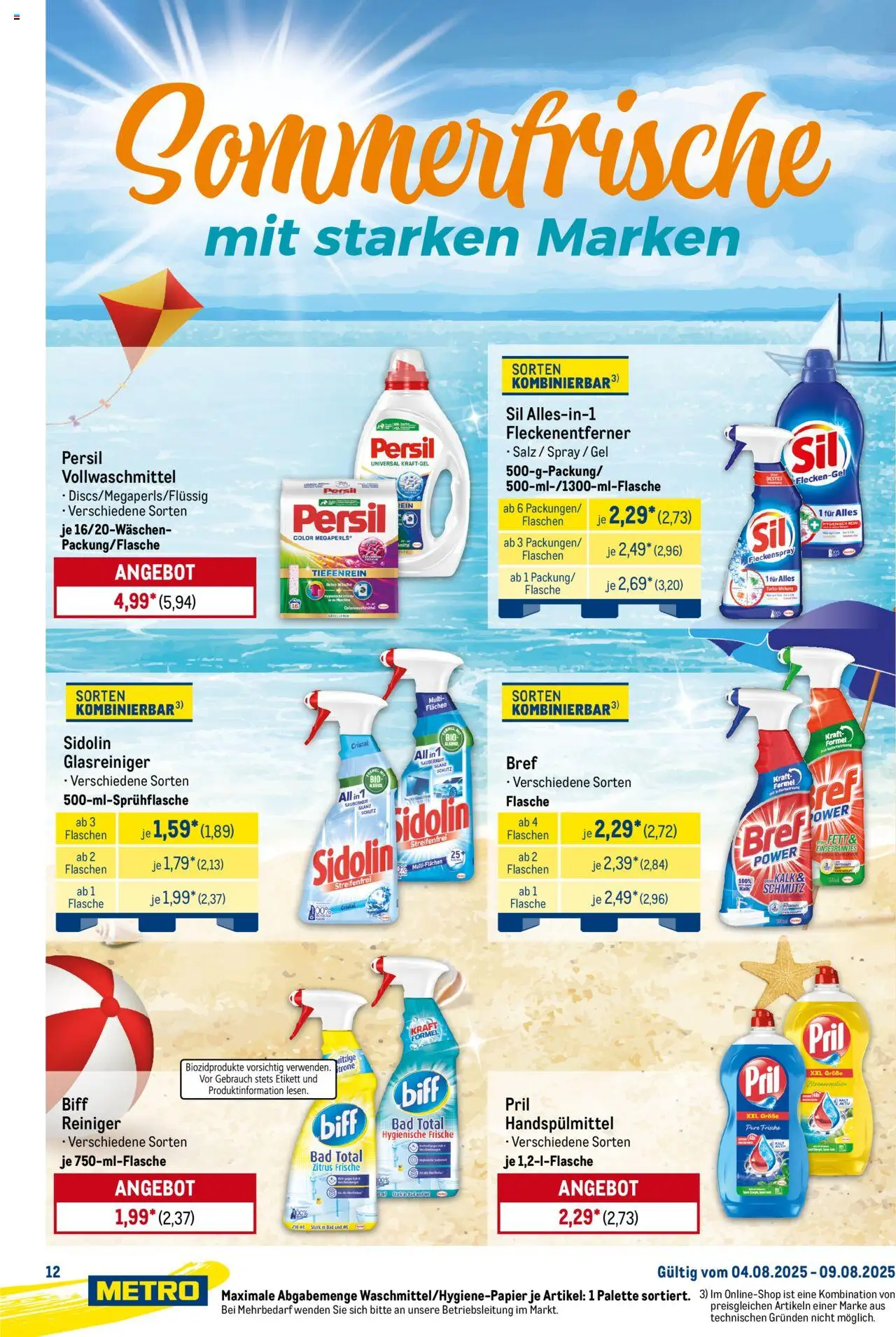Metro Starke Marken - gültig ab dem 04.08.2025 | Seite: 12 | Produkte: Bad, Fleckenentferner, Salz, Pril