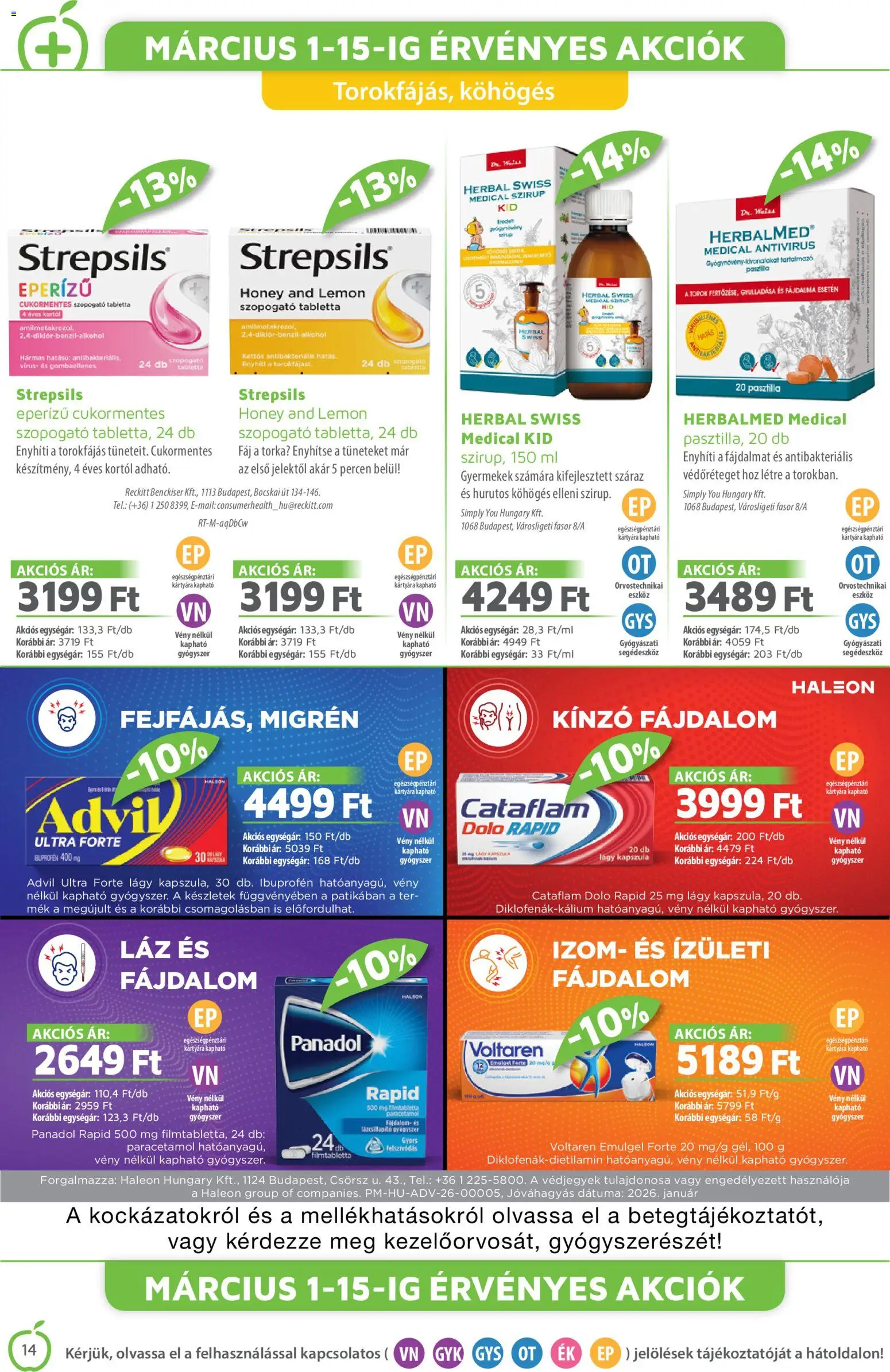 Alma Gyógyszertárak akciós ujság - amely érvényes a következő dátumtól: 01.03.2026 | Oldal: 14 | Termékek: Alkohol