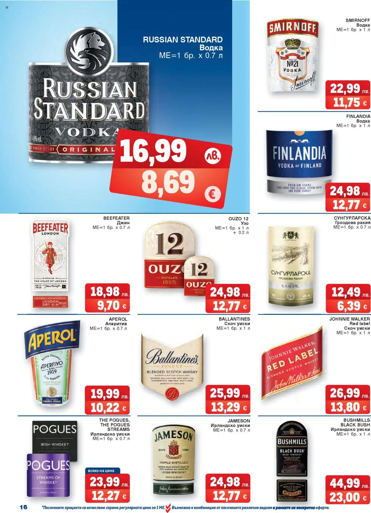  | Страница: 16 | Продукти: Водка, Гроздова ракия, Ирландско уиски, Ракия