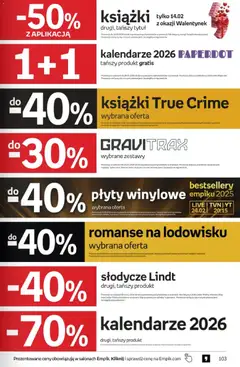 Pogląd oferty "Empik promocje" - ważna od 11.02.2026 | Strona: 103 | Produkty: Słodycze, Plyty, Płyty Winylowe, Książki