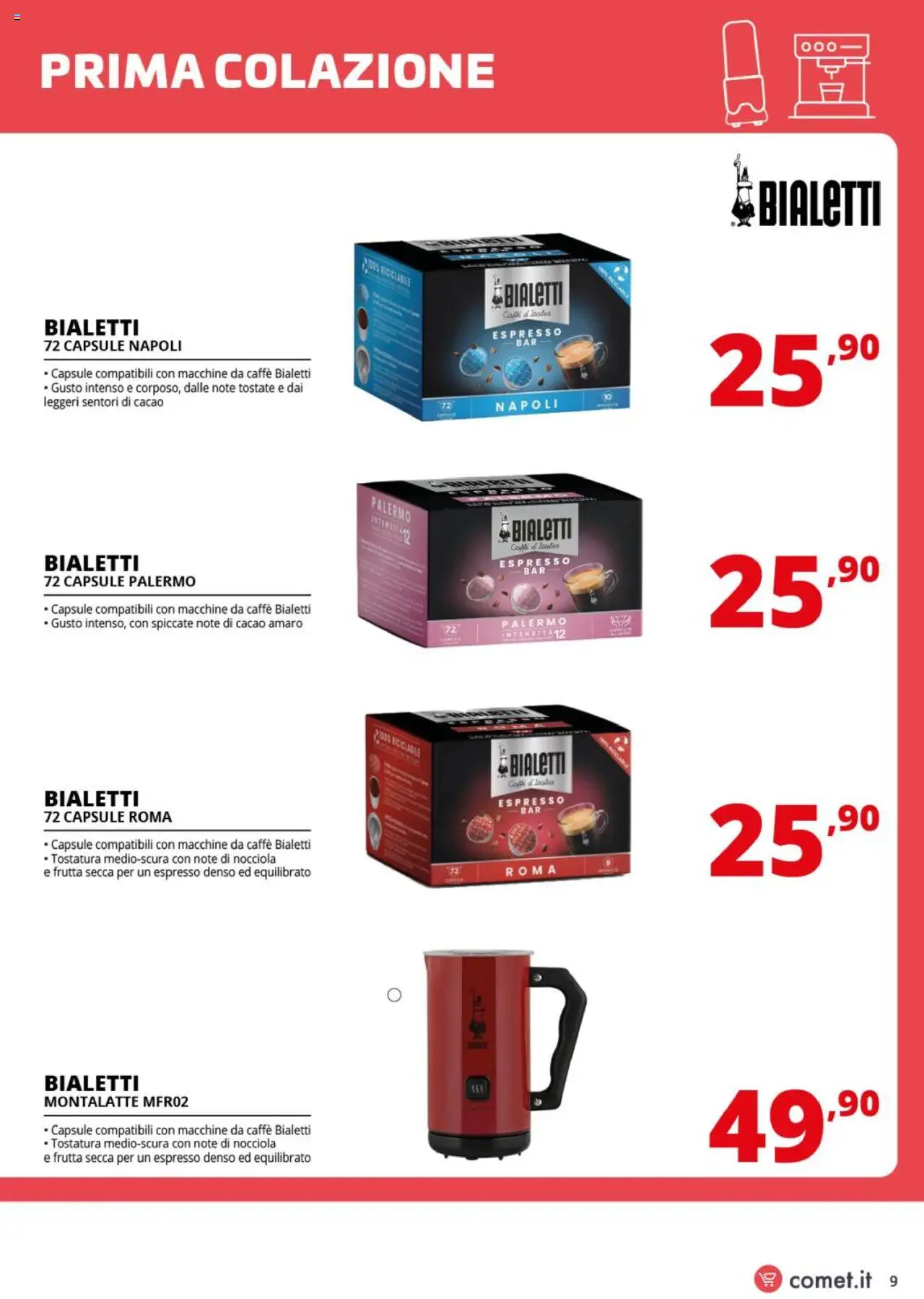 Volantino Comet del 15.09.2025 | Pagina: 9 | Prodotti: Caffè, Frutta, Cacao, Amaro