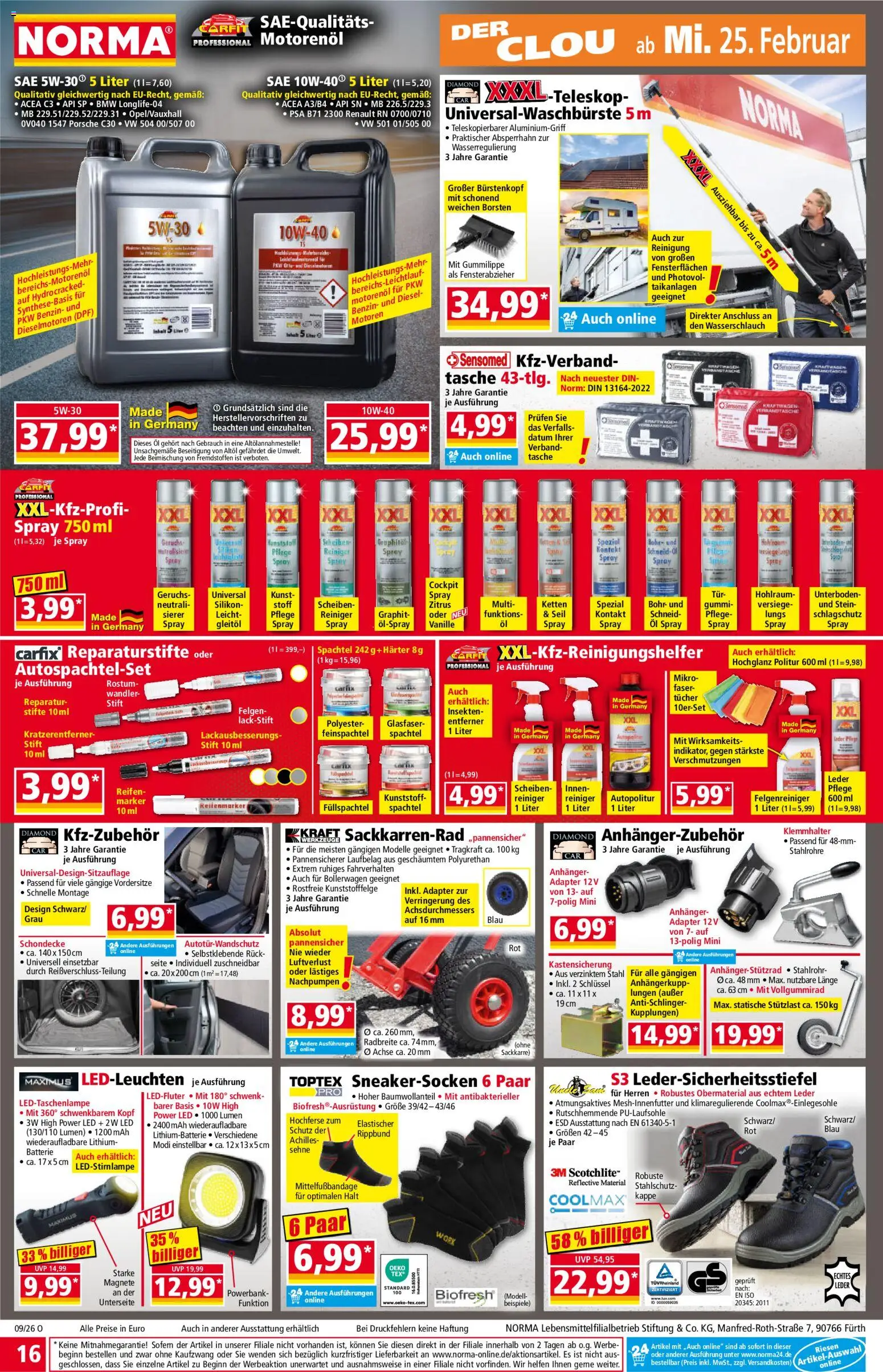 Norma Prospekt 	 – gültig ab 23.02.2026 | Seite: 16 | Produkte: Tasche, Adapter, Öl, Tür