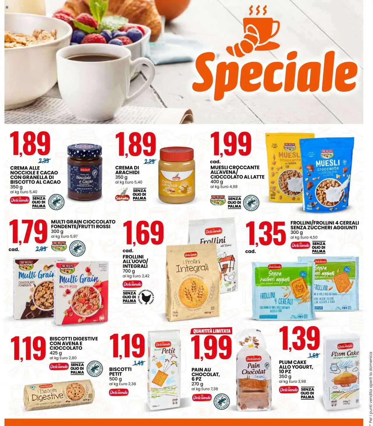 Volantino Eurospin del 25.08.2025 | Pagina: 4 | Prodotti: Muesli, Uova, Cioccolato, Latte