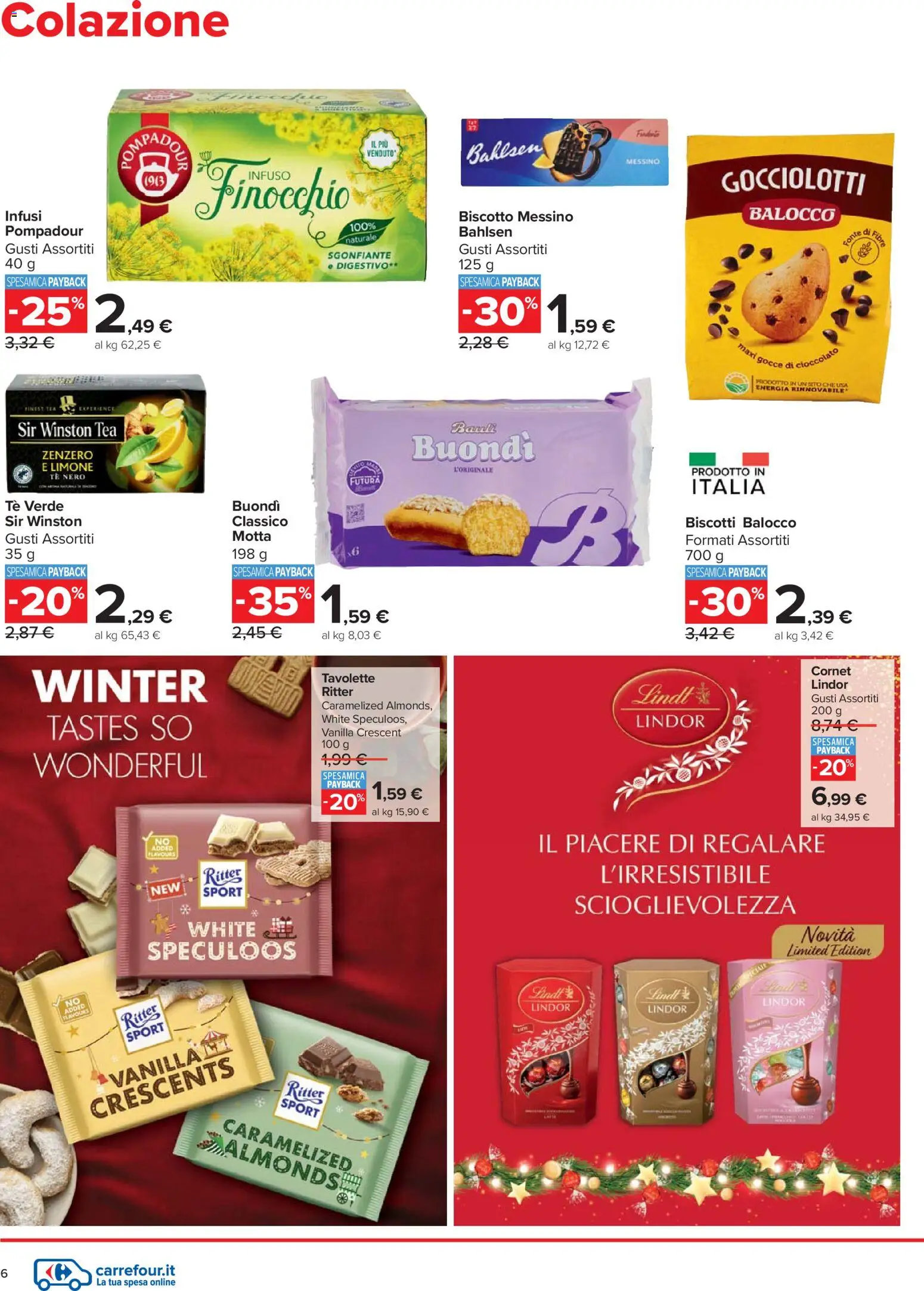 Volantino Carrefour del 27.12.2025 | Pagina: 6 | Prodotti: Tè, Biscotti, Limone, Digestivo