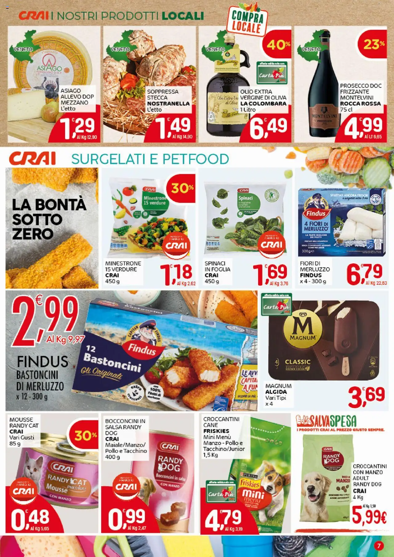 Volantino CRAI del 02.10.2025 | Pagina: 7 | Prodotti: Minestrone, Pollo, Prosecco, Spinaci