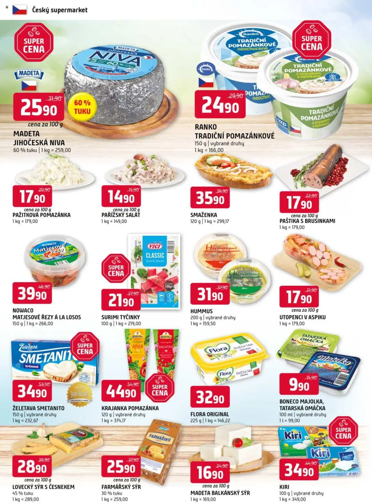 Terno leták - Leták - Bechyně, České Budějovice, Třeboň, Trhové Sviny, Týn nad Vltavou od 17.09.2025 | Strana: 4 | Produkty: Balkánský sýr, Surimi tyčinky, Ajvar, Surimi
