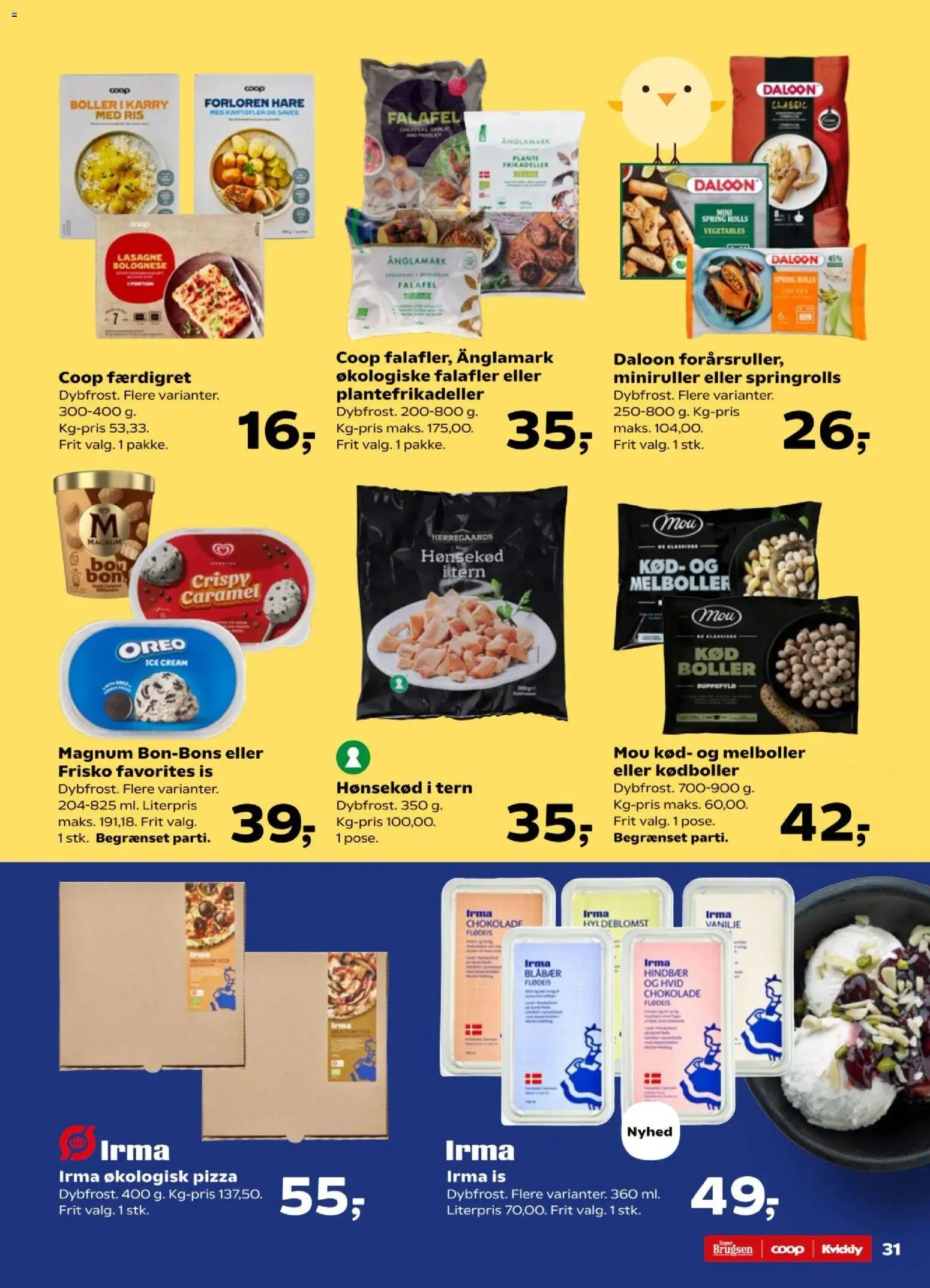 Super Brugsen tilbudsavis – gyldig fra 19.03.2026 | Side: 31 | Produkter: Blåbær, Karry, Chokolade, Flødeis