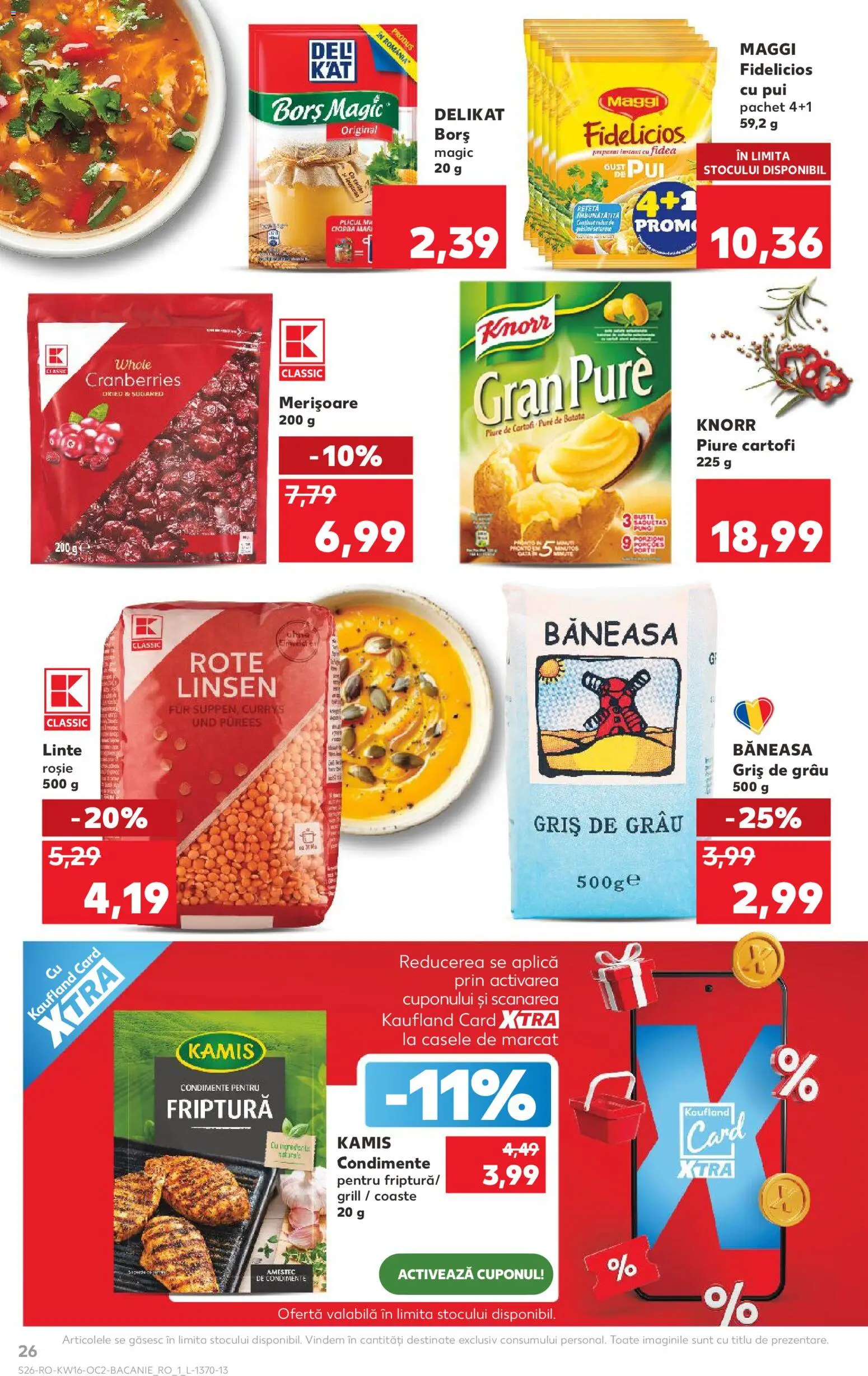 Noul catalog Kaufland – valabil de la 15.04.2026 | Pagină: 26 | Produse: Hacıyatmaz Kedi Oyuncağı, Borș, Condimente, Çocuk sutyeni