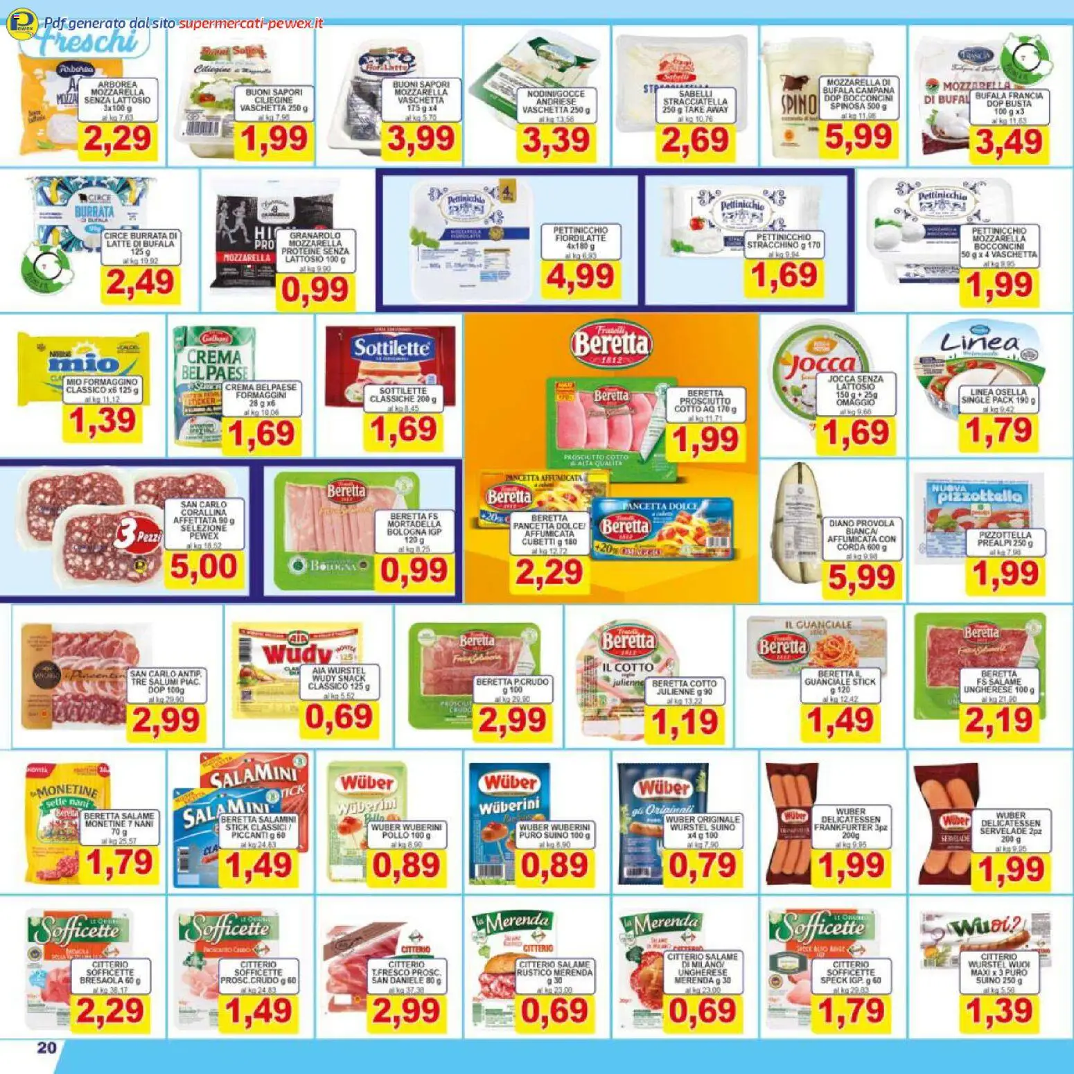 Volantino Pewex del 27.03.2026 | Pagina: 20 | Prodotti: Speck, Pancetta, Prosciutto, Guanciale
