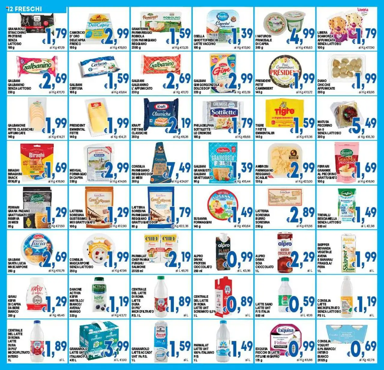 Volantino DEM del 13.06.2025 | Pagina: 12 | Prodotti: Mango, Grana Padano, Besciamella, Robiola