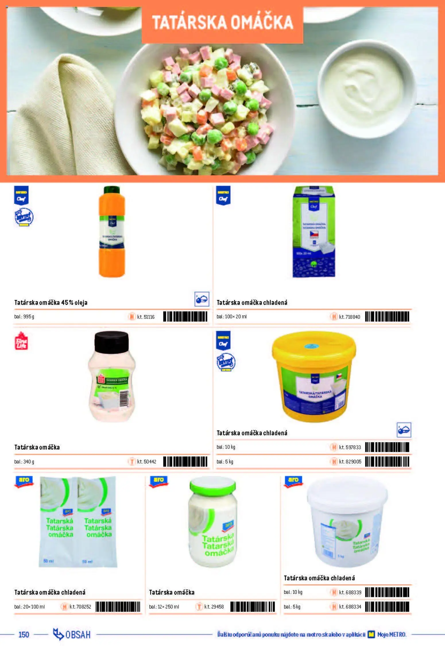 Nové Metro akcie – leták je platný od 05.12.2025 | Strana: 150 | Produkty: Tatárska omáčka, Omáčka