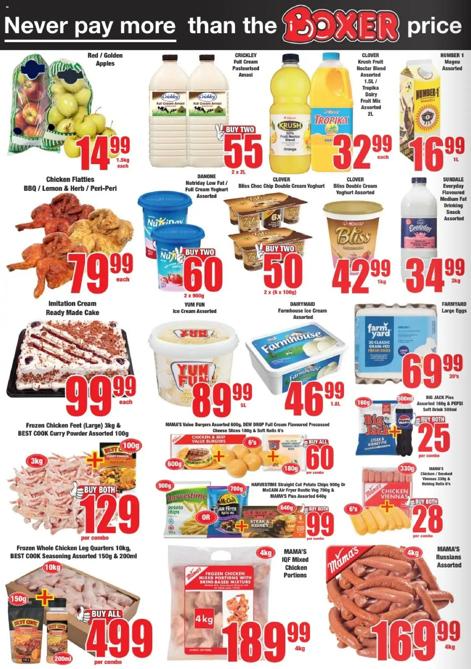 New Boxer catalogue – valid from 09.03.2026 | Page: 2 | Products: Steak, Cheese, Eggs, Chips