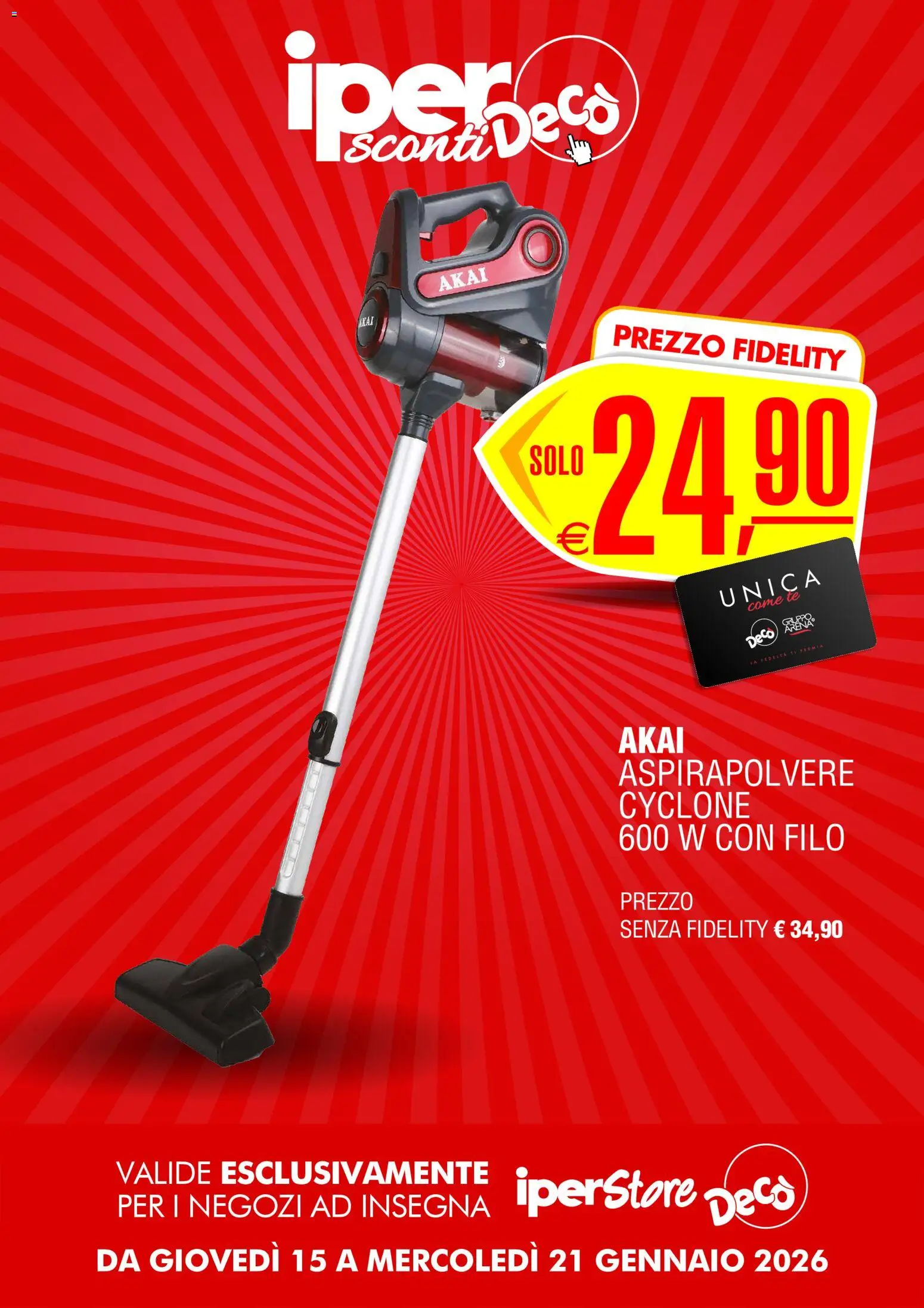 Volantino Decò del 15.01.2026 | Pagina: 13 | Prodotti: Padella, Aspirapolvere