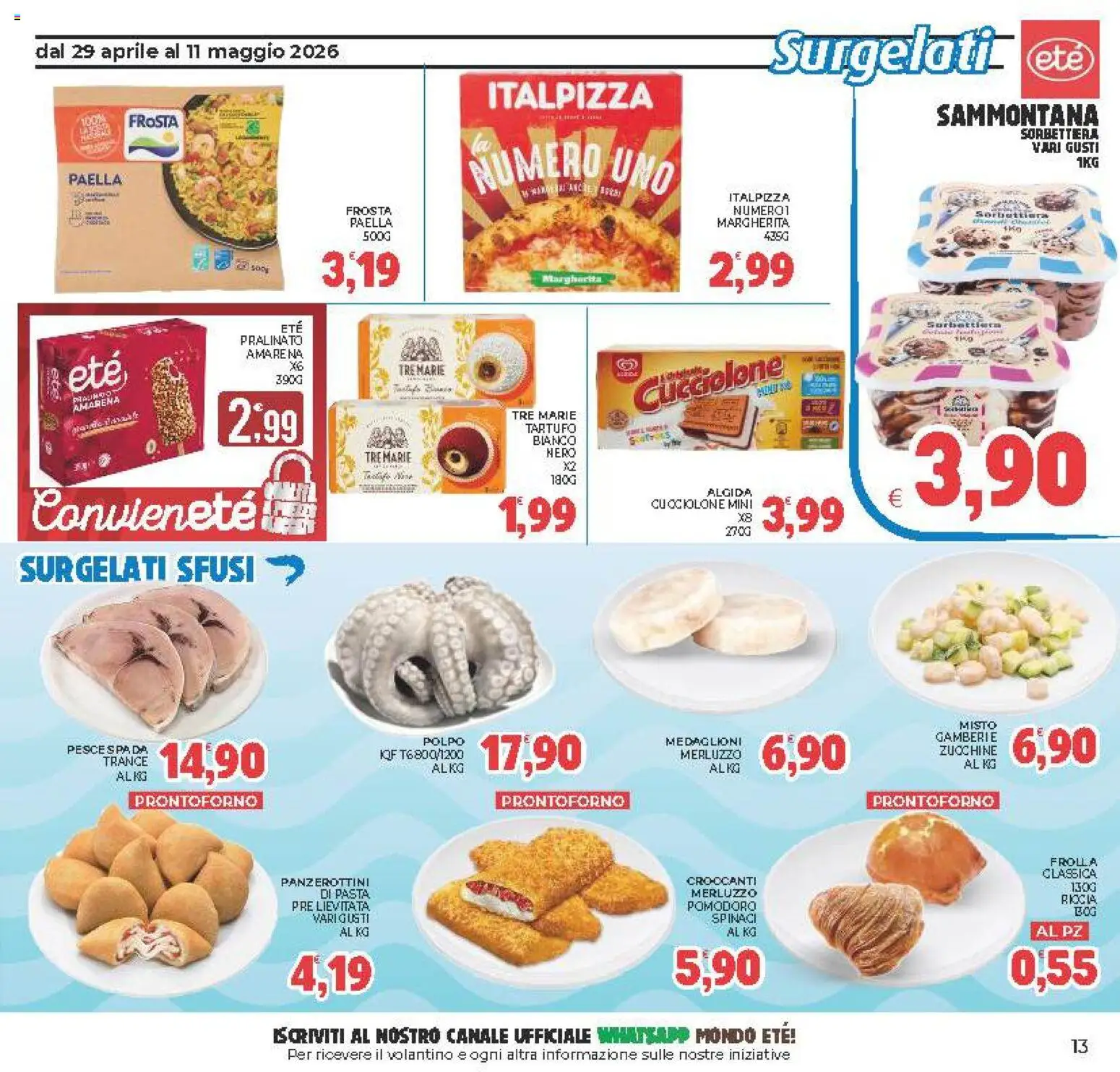 Volantino Eté del 29.04.2026 | Pagina: 13 | Prodotti: Pesce, Polpo, Amarena, Paella