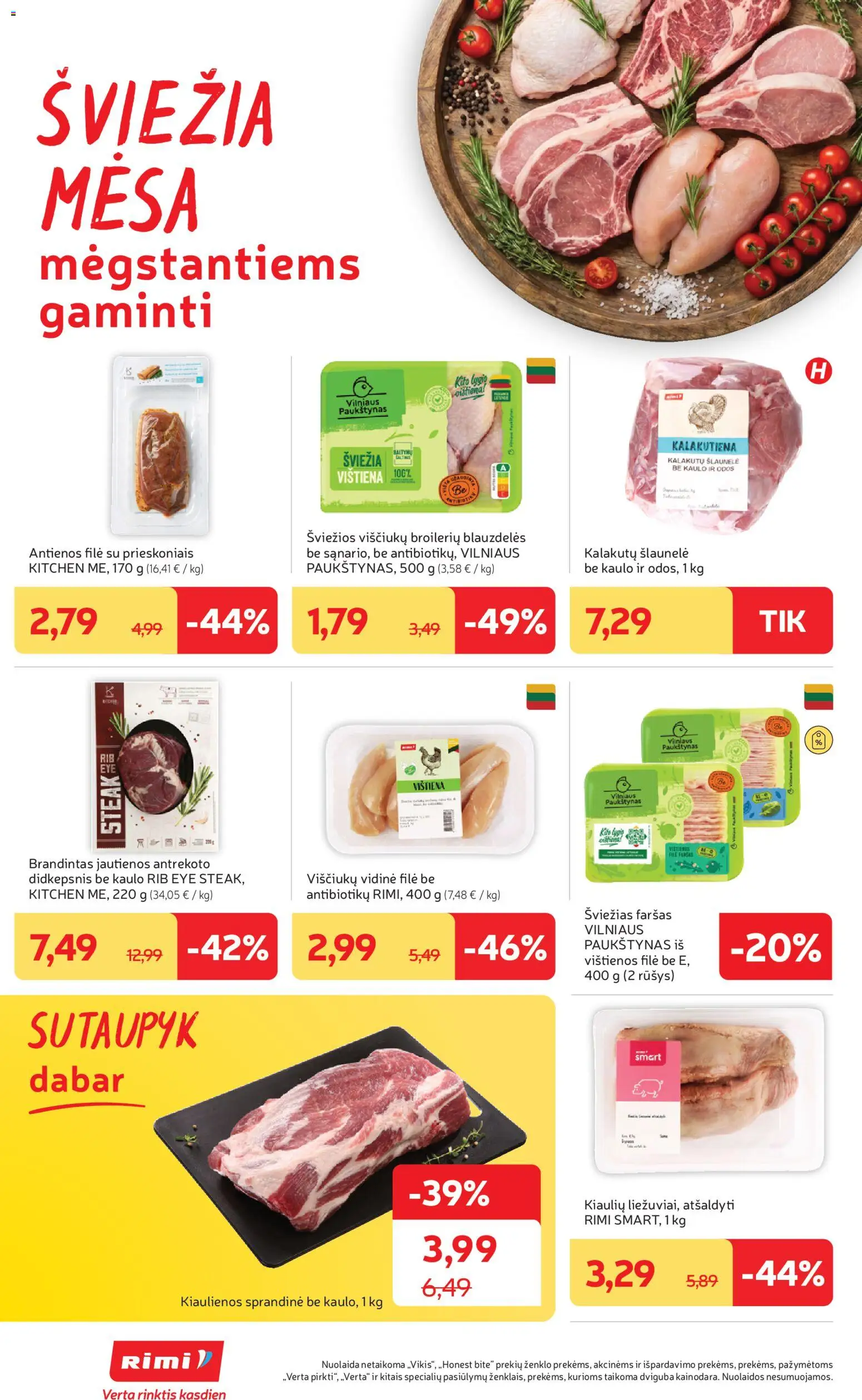 Rimi akcijos nuo 27.01.2026 | Puslapis: 4 | Prekių: Vištienos, Kiaulienos, Jautienos, Vištiena