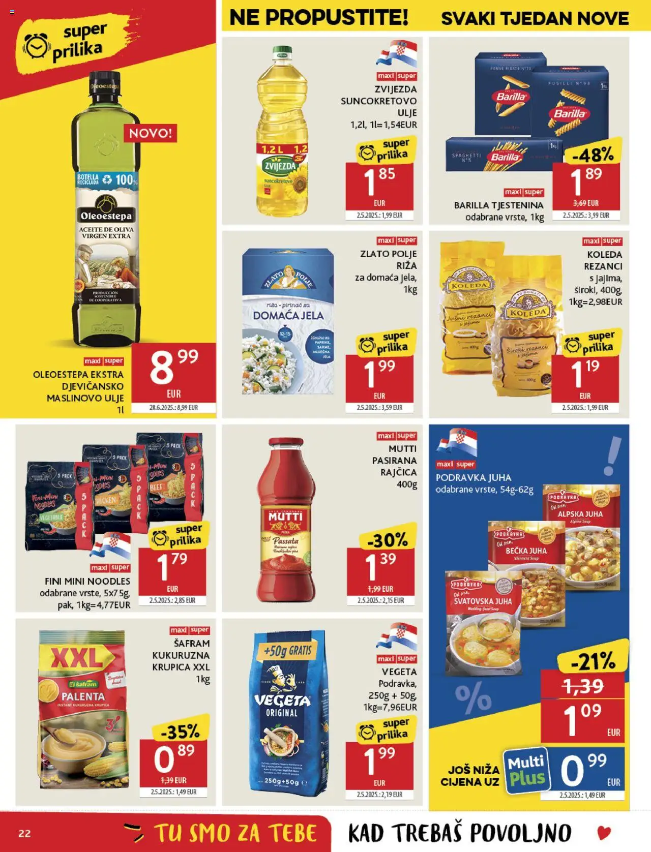 Konzum HR akciós ujság - amely érvényes a következő dátumtól: 06.08.2025 | Oldal: 22 | Termékek: Vegeta, Penne
