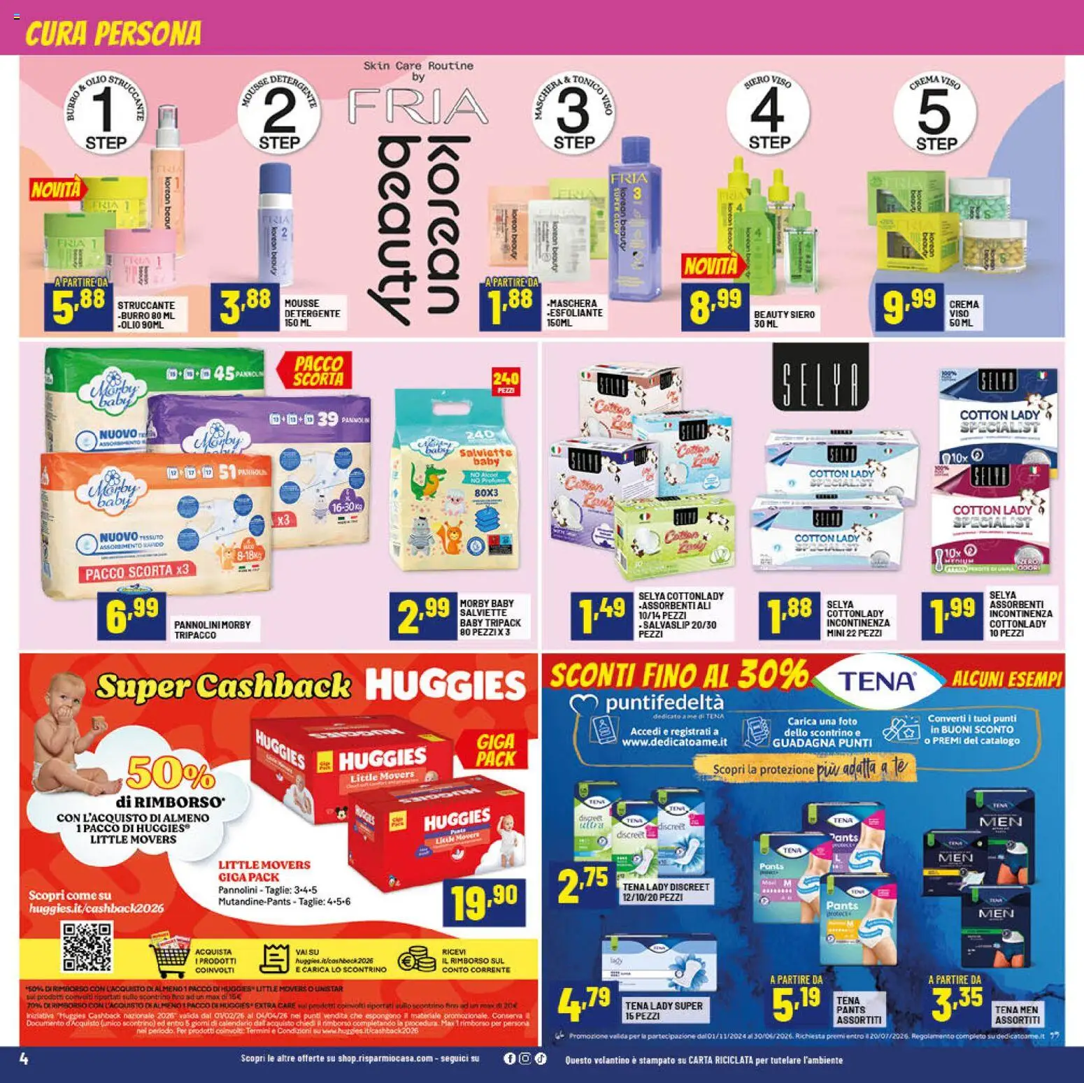 Volantino RisparmioCasa del 26.02.2026 | Pagina: 4 | Prodotti: Crema, Tè, Olio, Burro