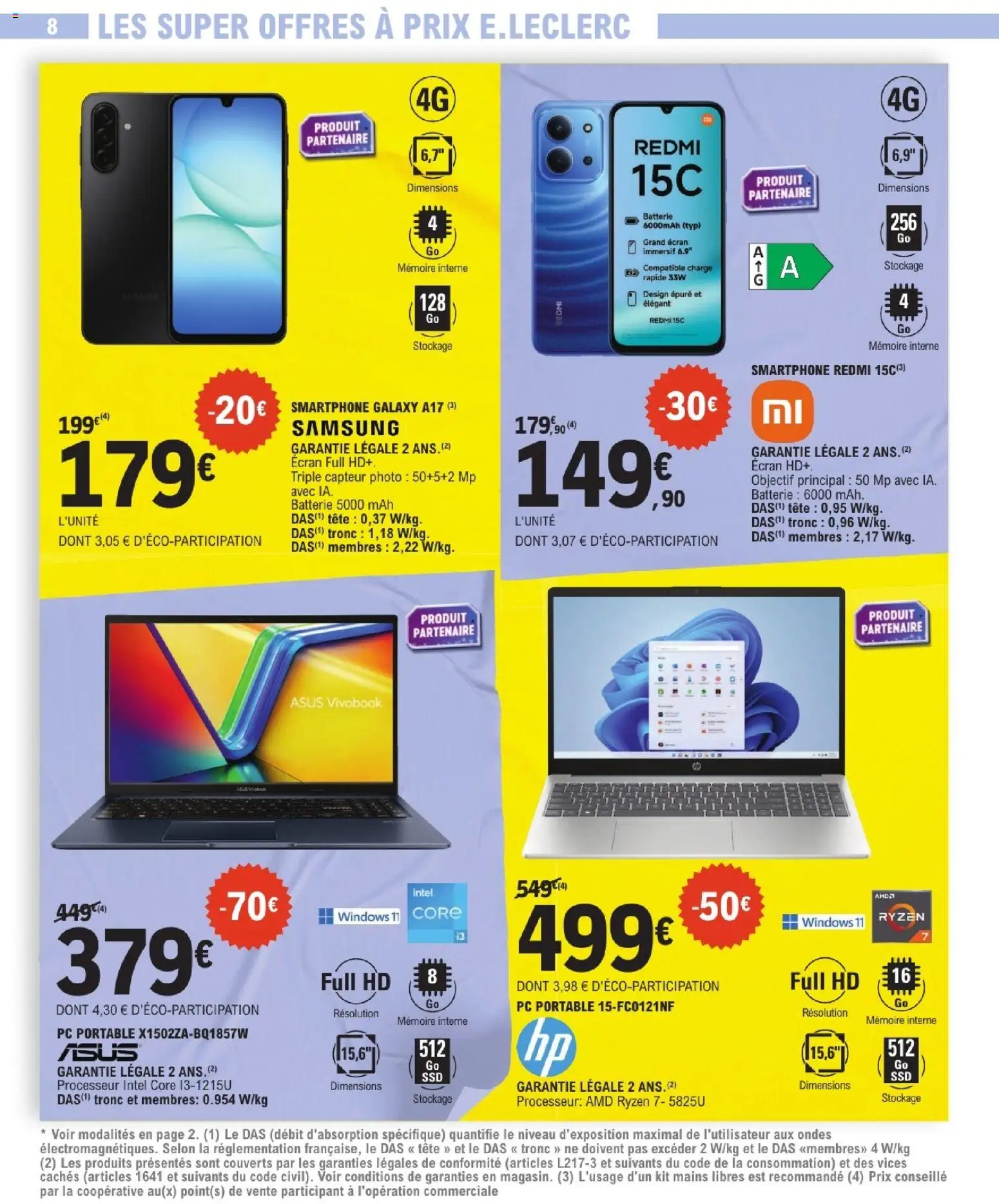 {H1} | Page: 8 | Produits: Smartphone, PC, PC portable, Batterie