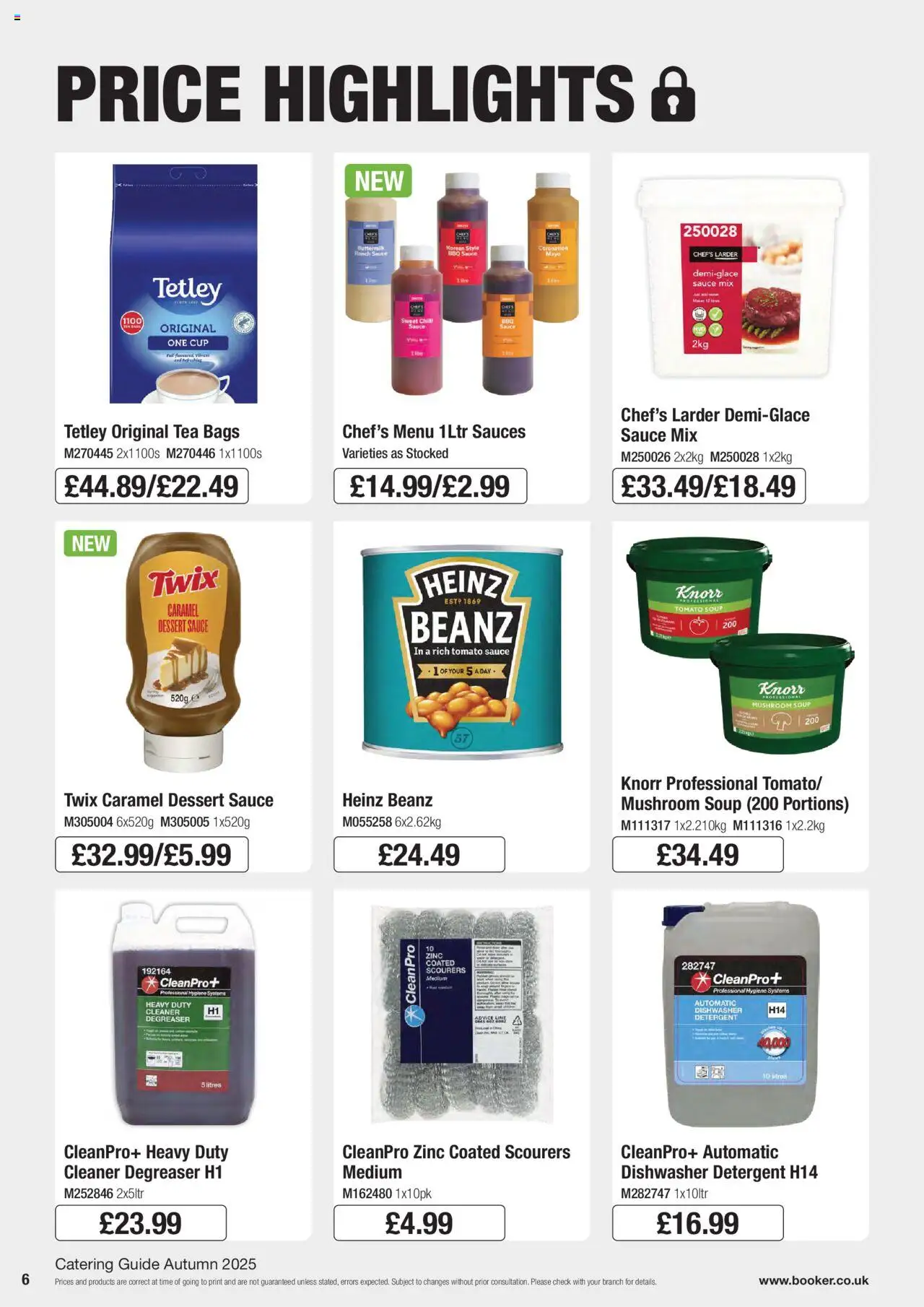{H1} | Page: 6 | Products: Chilli, Detergent, Tea, Dishwasher