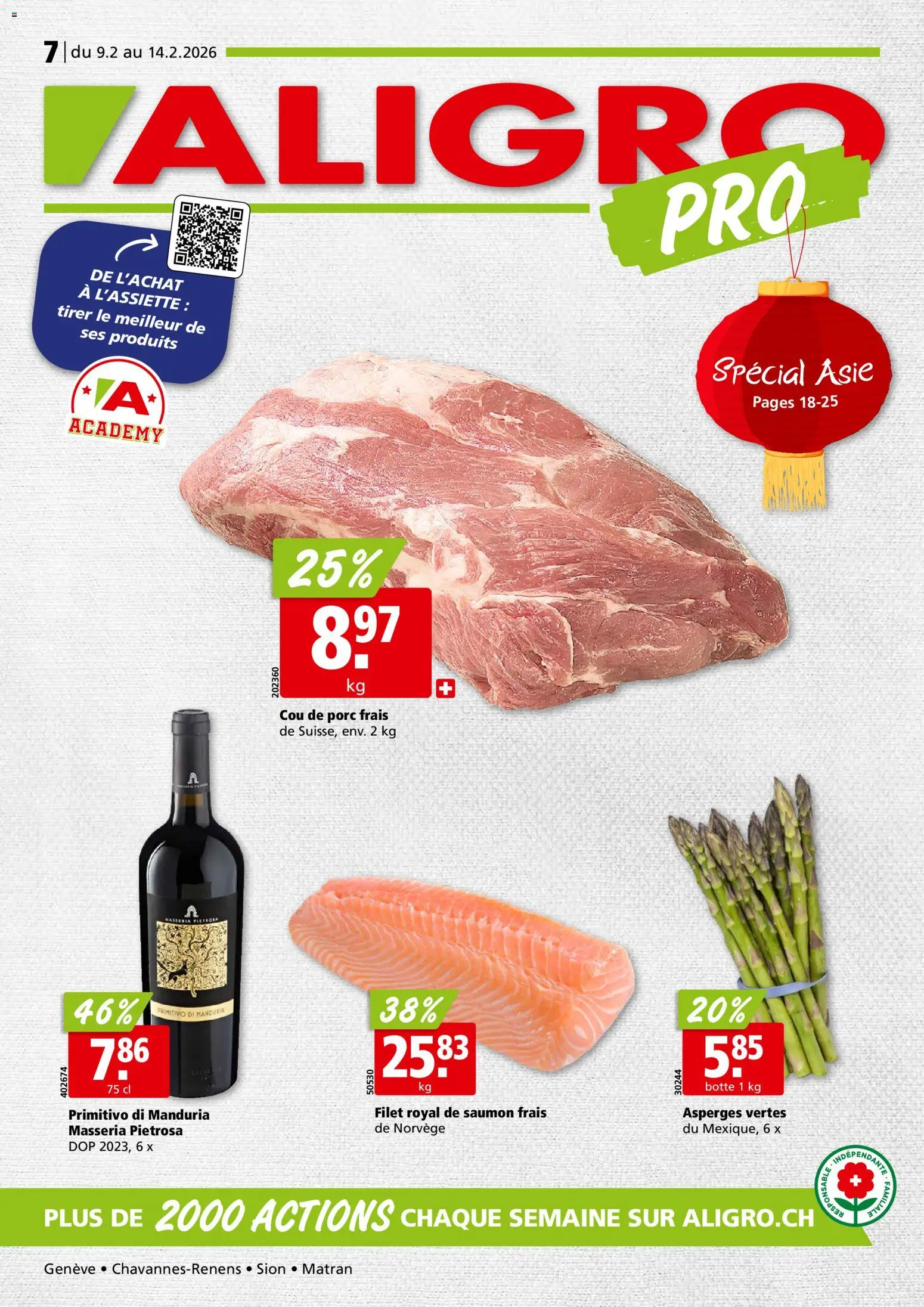 Aligro Aktionen Chavannes, Matran, Genève, Sion – gültig ab 09.02.2026 | Seite: 1
