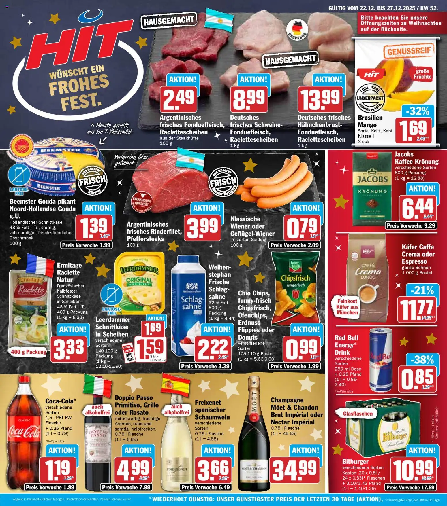 HIT Prospekt Rheinland-Pfalz – gültig ab 22.12.2025 | Seite: 1 | Produkte: Cola, Energy, Kaffee, Doppio Passo