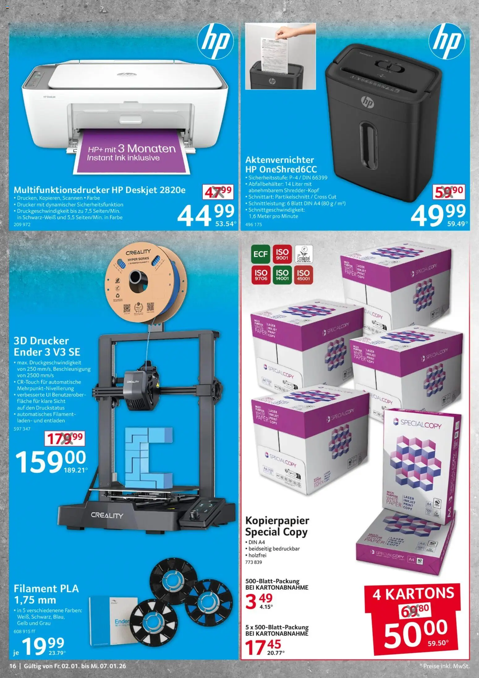 Selgros - Non Food – gültig ab 02.01.2025 | Seite: 16 | Produkte: HP, Aktenvernichter, Drucker