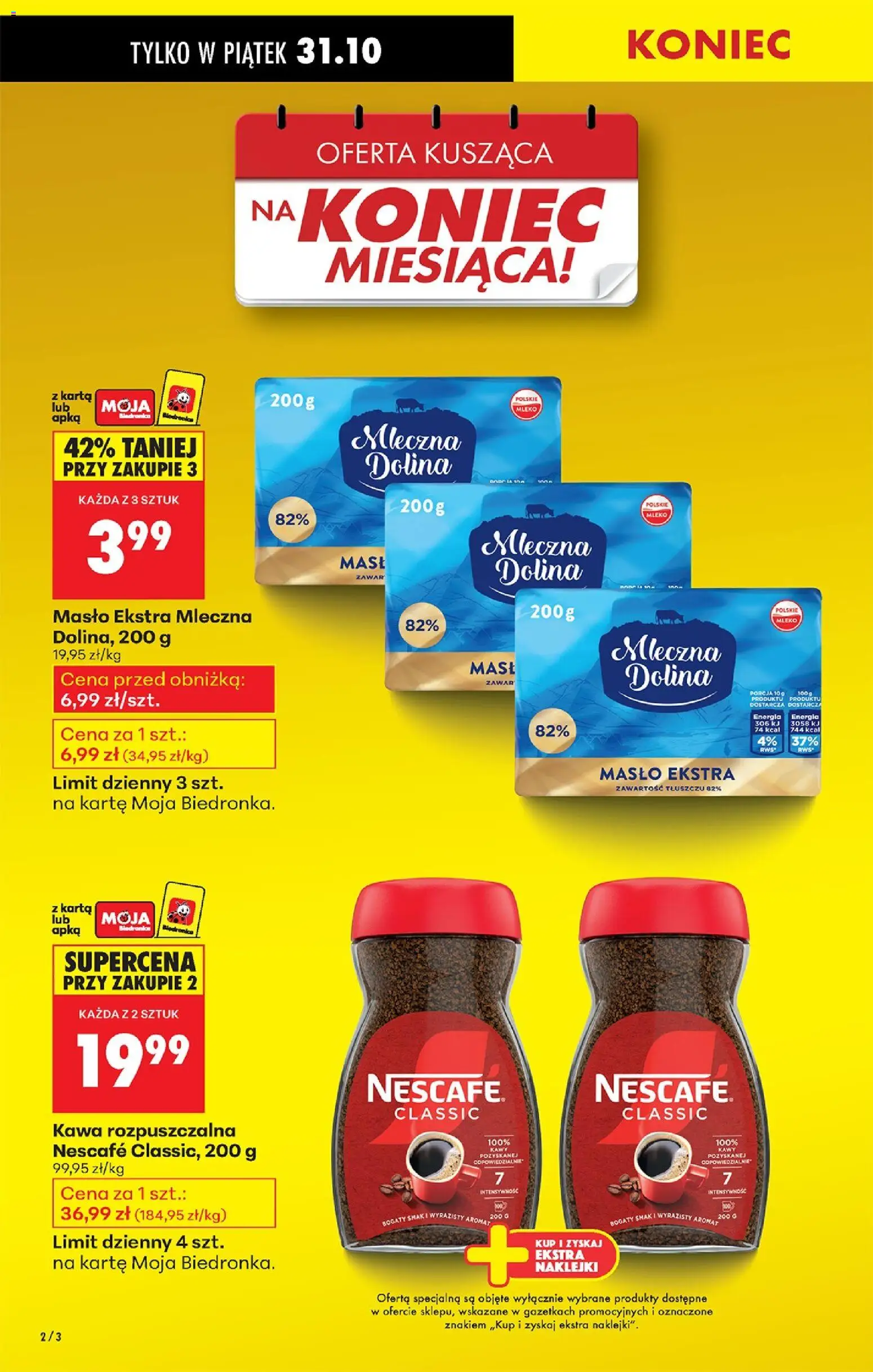 Biedronka gazetka - Oferta w tym tygodniu od 29.10.2025 | Strona: 4 | Produkty: Karta, Kawa rozpuszczalna, Naklejki, Mleko
