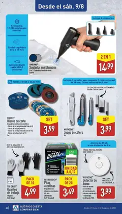 Aldi folleto Península │ válido desde el 04.08.2025 | Página: 20 | Productos: Guantes, Cable, Cúter