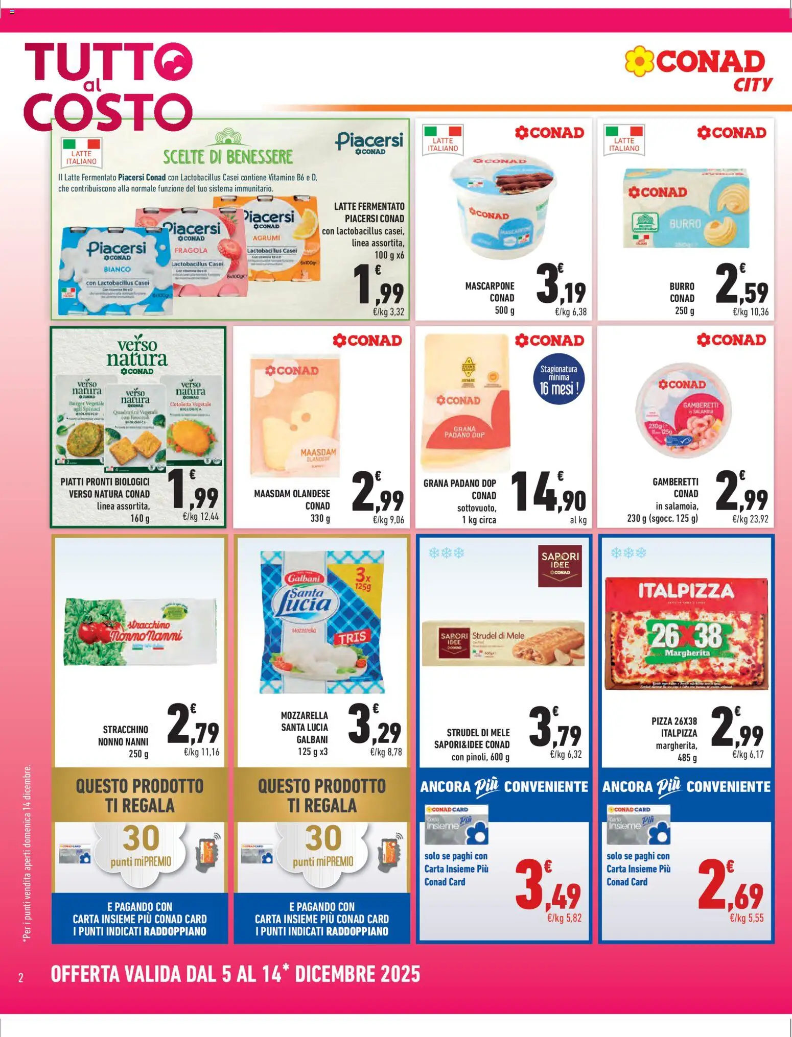 Volantino Conad del 05.12.2025 | Pagina: 2 | Prodotti: Mele, Mozzarella, Latte, Mascarpone