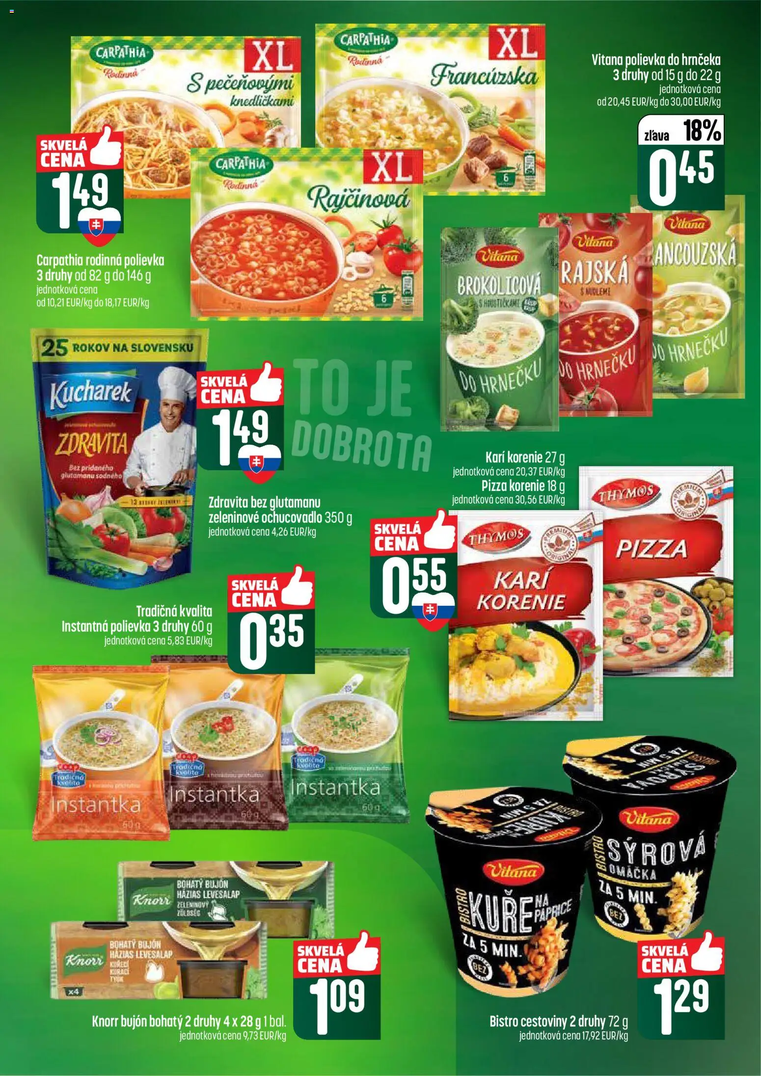 Nové COOP Jednota akcie – leták je platný od 16.04.2026 | Strana: 31 | Produkty: Pizza, Bujón, Korenie, Omáčka