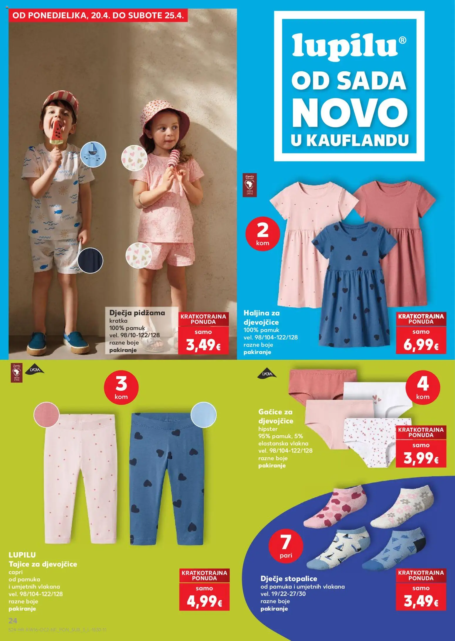 Kaufland katalog | vrijedi od 15.04.2026 | Stranica: 24 | Proizvodi: Gaćice, Pidžama, Tajice, Haljina