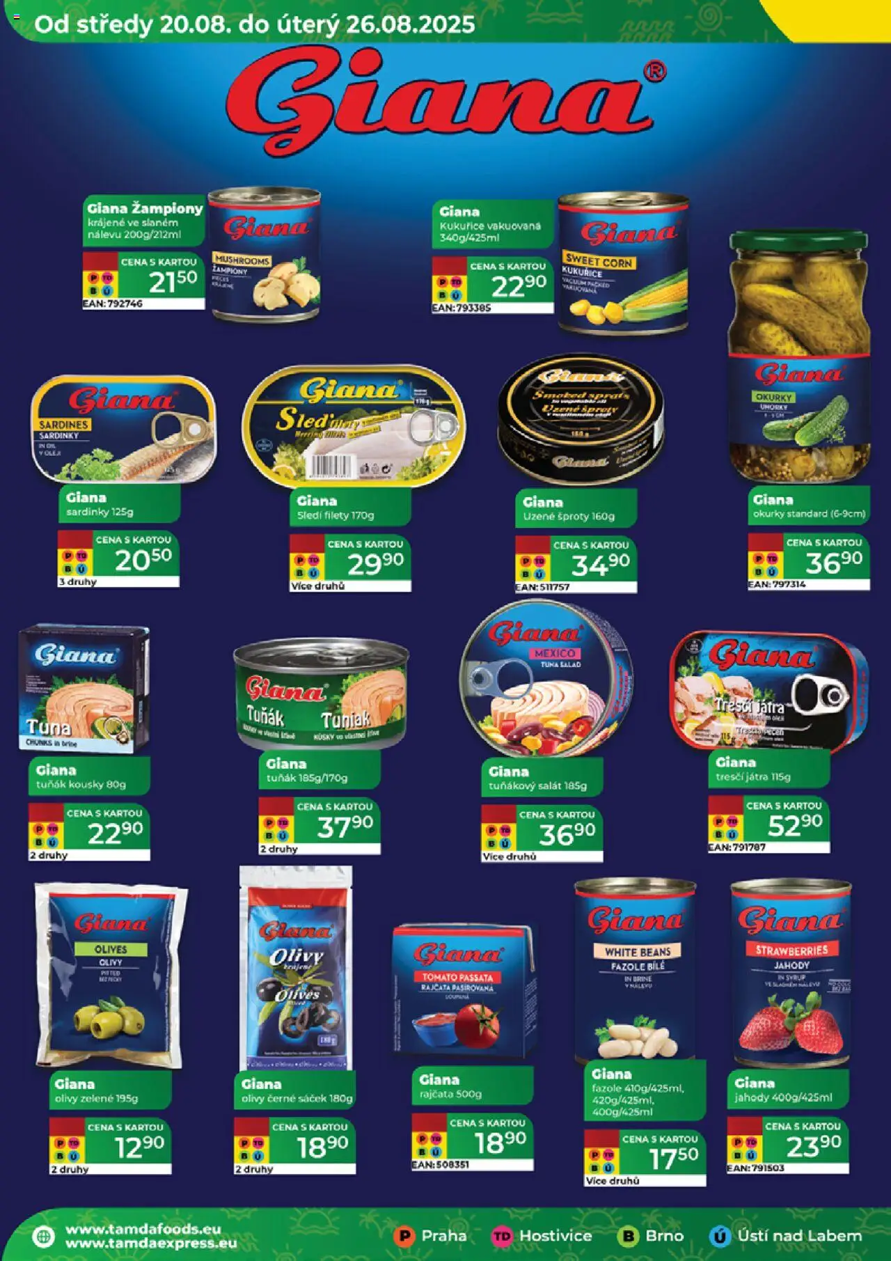 Tamda Foods leták od 20.08.2025 | Strana: 42 | Produkty: Tuňák, Sardinky, Fazole, Tuňákový salát
