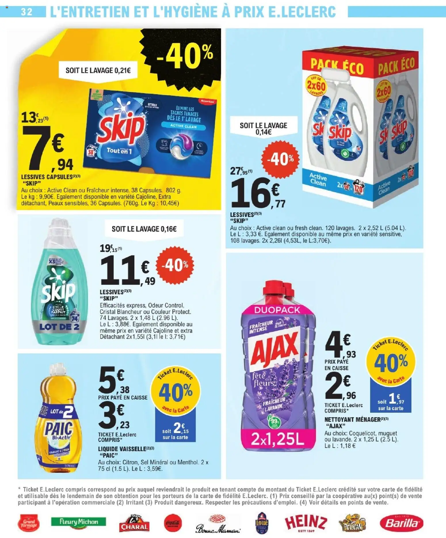 {H1} | Page: 32 | Produits: Lavande, Sel, Détachant, Vinaigre