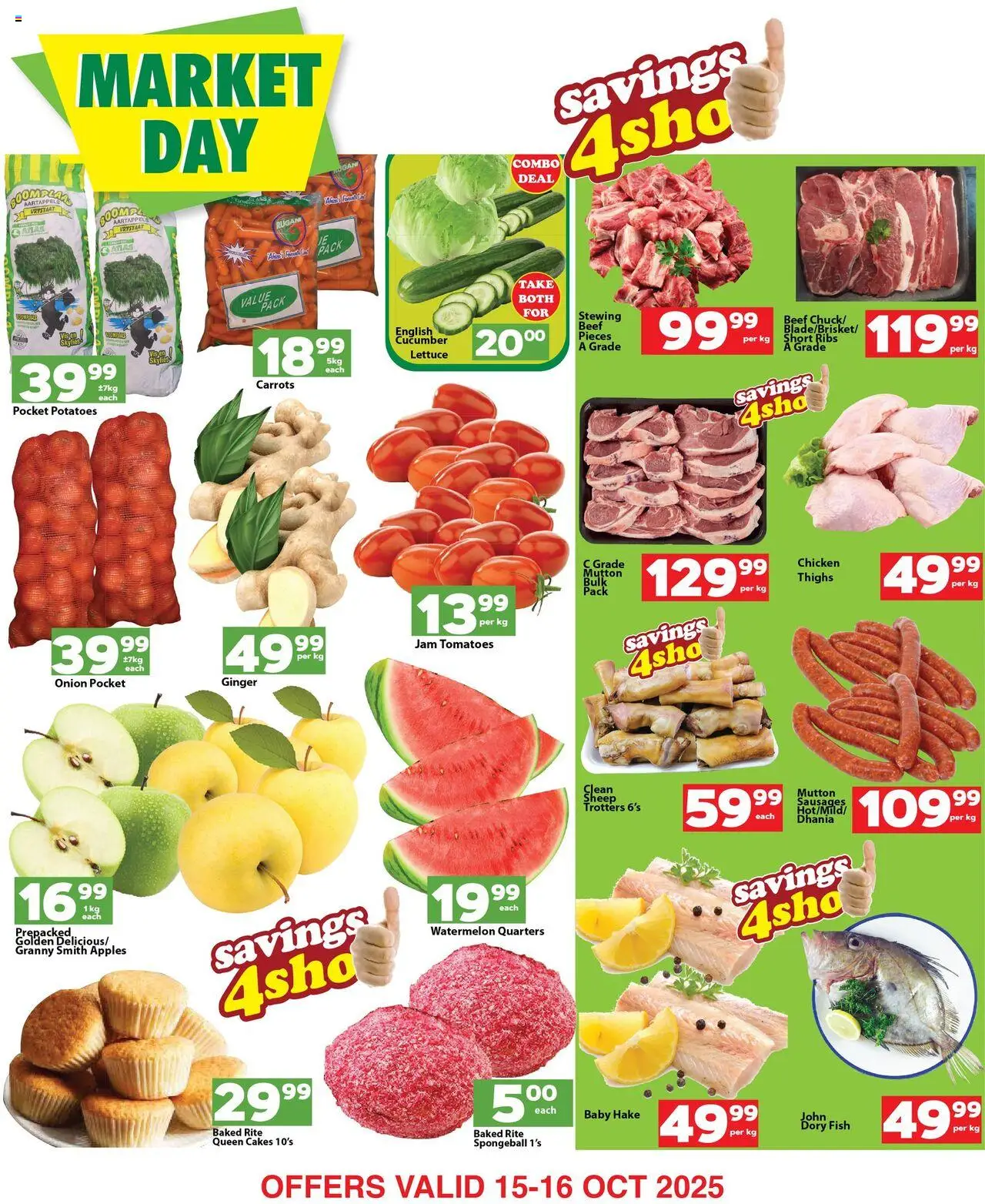 New Check Save catalogue – valid from 15.10.2025 | Page: 2 | Products: Ribs, Chicken, Fish, Lettuce