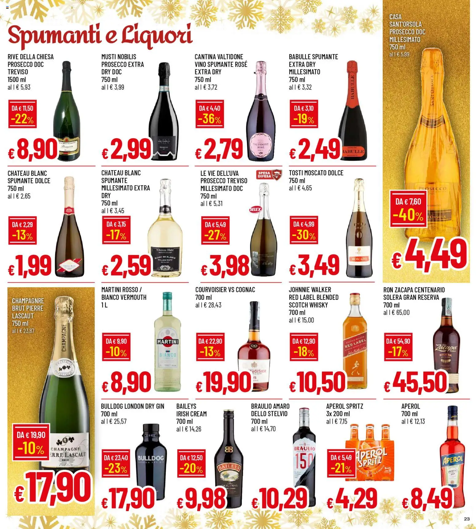 Volantino Galassia del 15.12.2025 | Pagina: 23 | Prodotti: Gin, Spumante, Champagne, Aperol