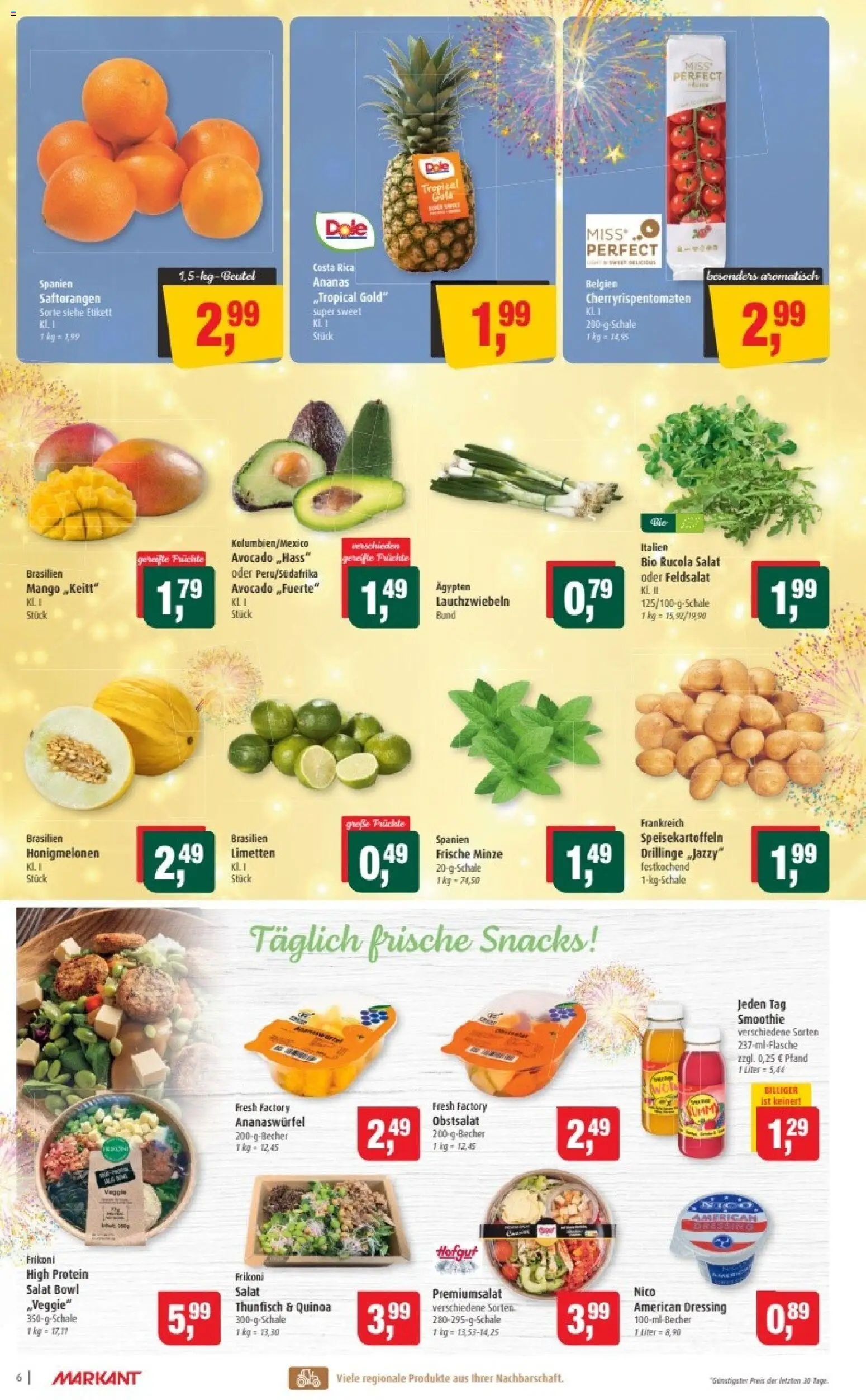 Markant Prospekt 	 – gültig ab 29.12.2025 | Seite: 6 | Produkte: Limetten, Ananas, Avocado, Salat