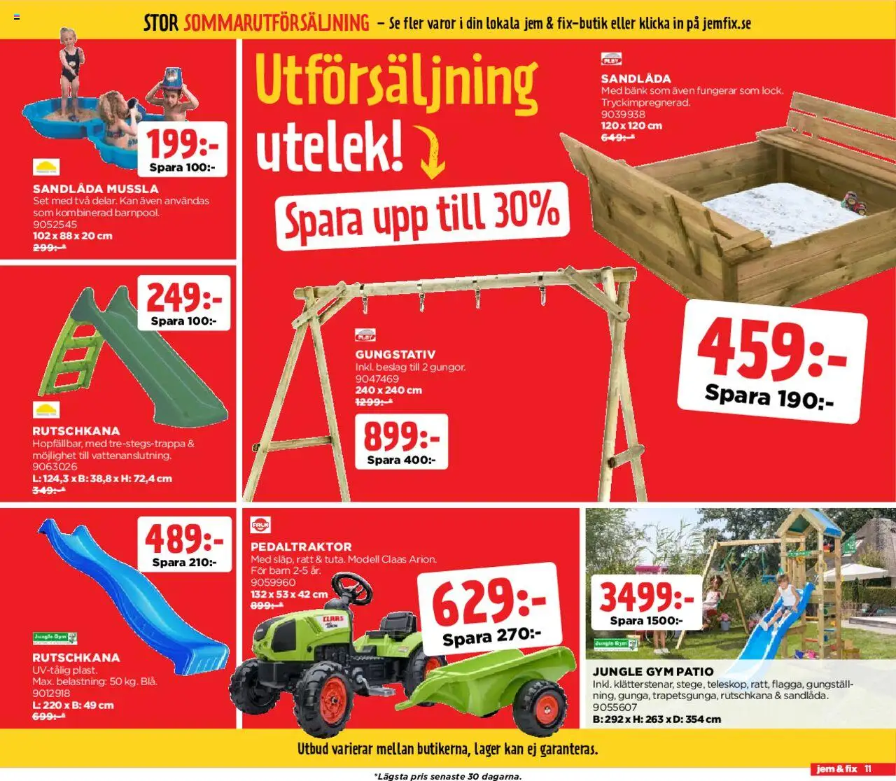 Jem & Fix reklamblad aktuell från 04.08.2025 | Sida: 11 | Produkter: Bänk, Set