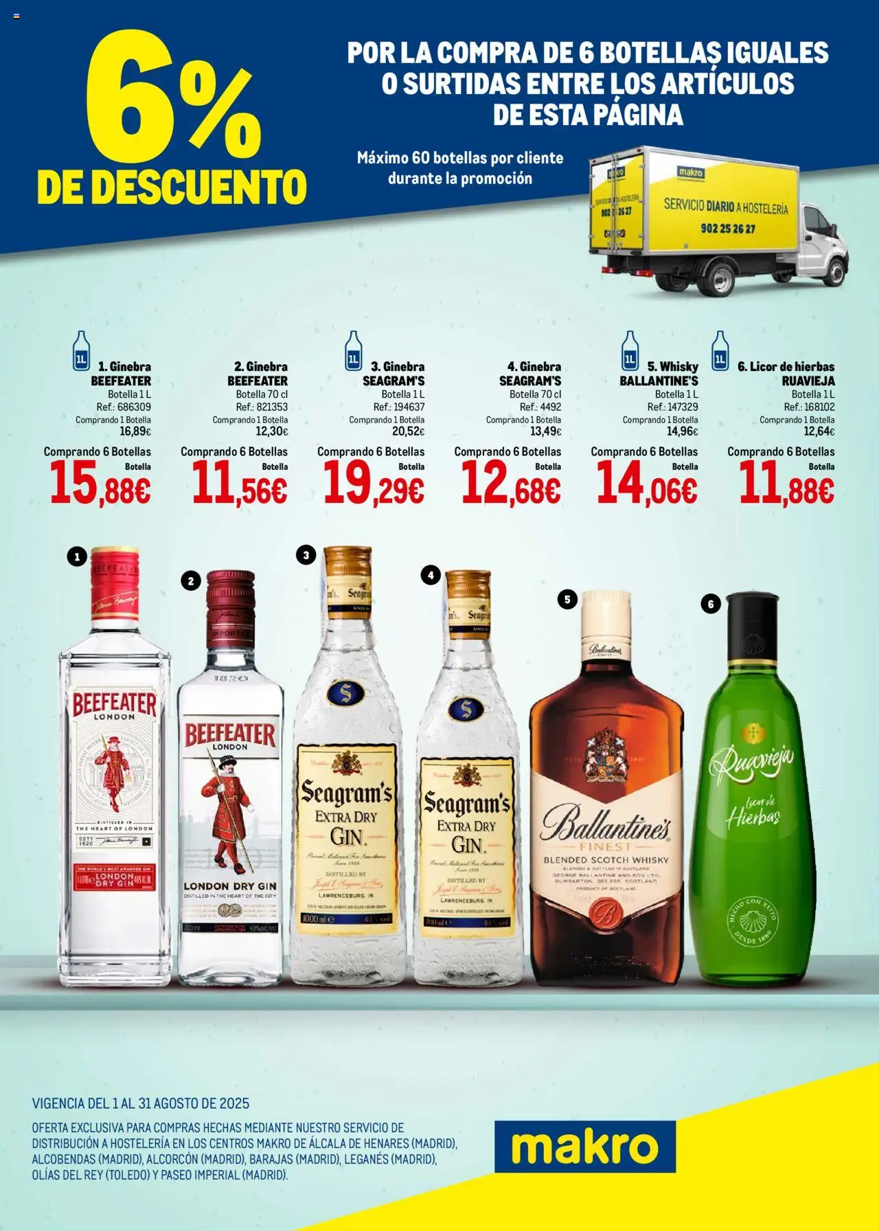 Makro - Destilados Centro │ válido desde el 01.08.2025 | Página: 1 | Productos: Licor, Ginebra, Whisky
