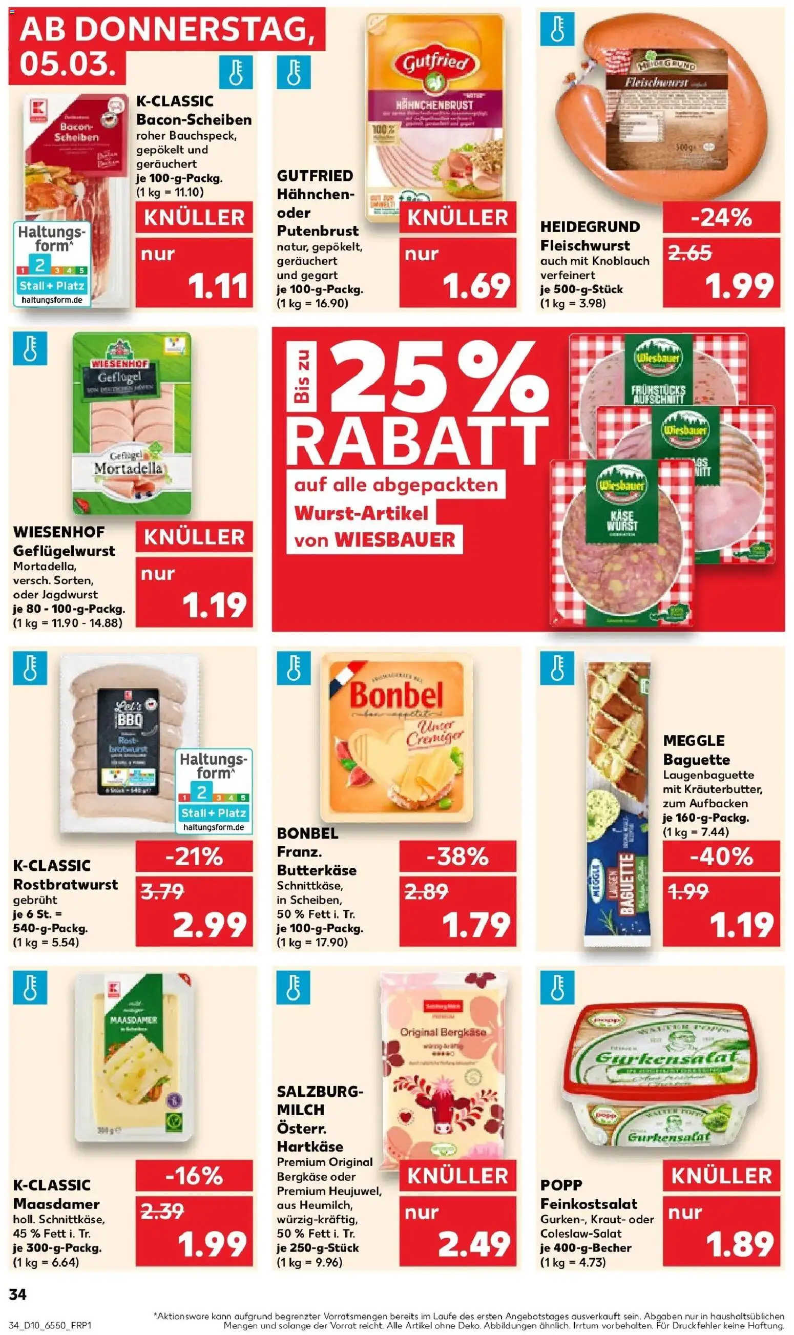 Kaufland Prospekt Rendsburg	 – gültig ab 05.03.2026 | Seite: 34 | Produkte: Milch, Baguette, Knoblauch, Hahnchenbrust