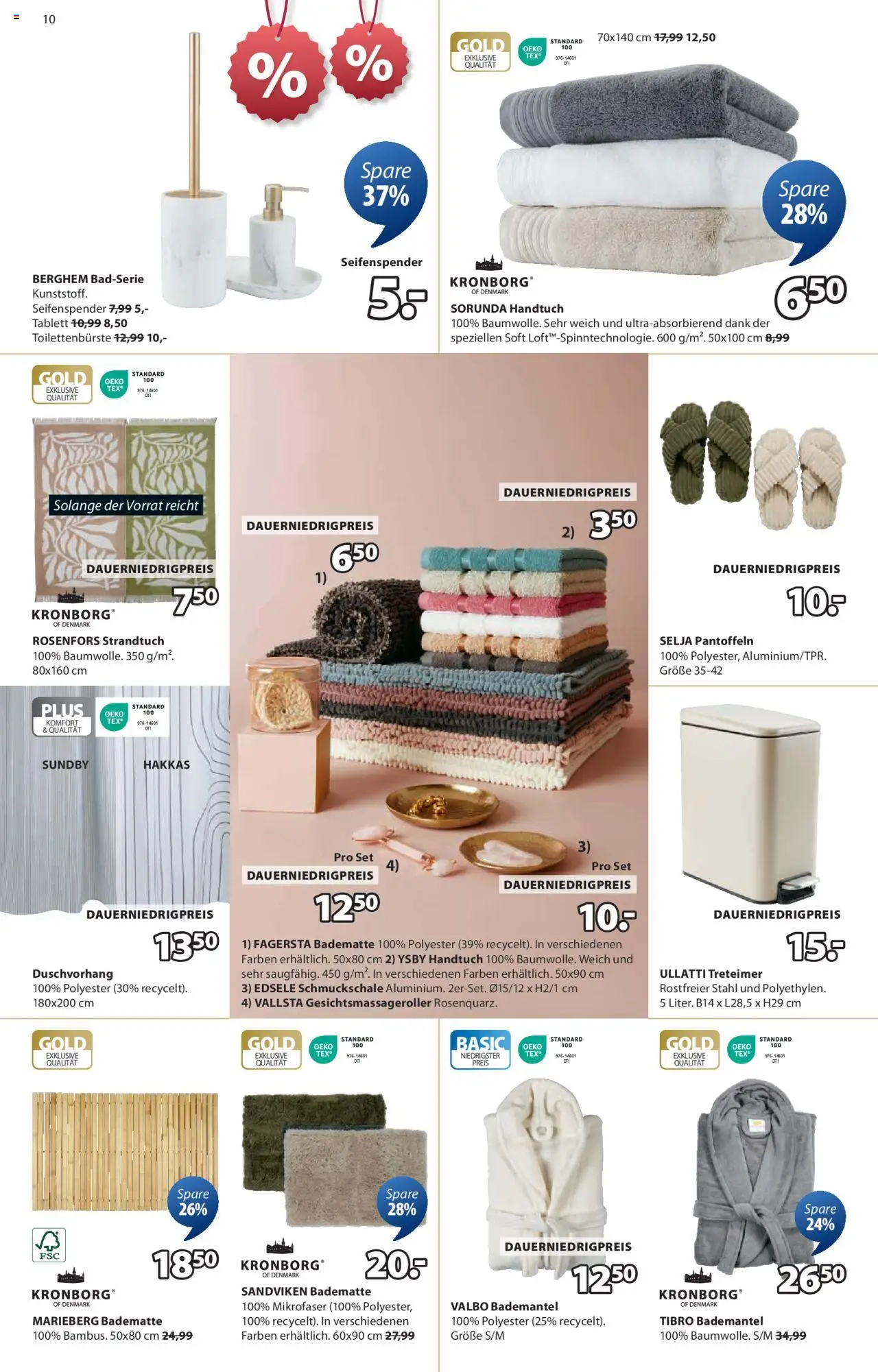 Angebote JYSK - gültig ab dem 27.07.2025 | Seite: 10 | Produkte: Strandtuch, Seifenspender, Bademantel